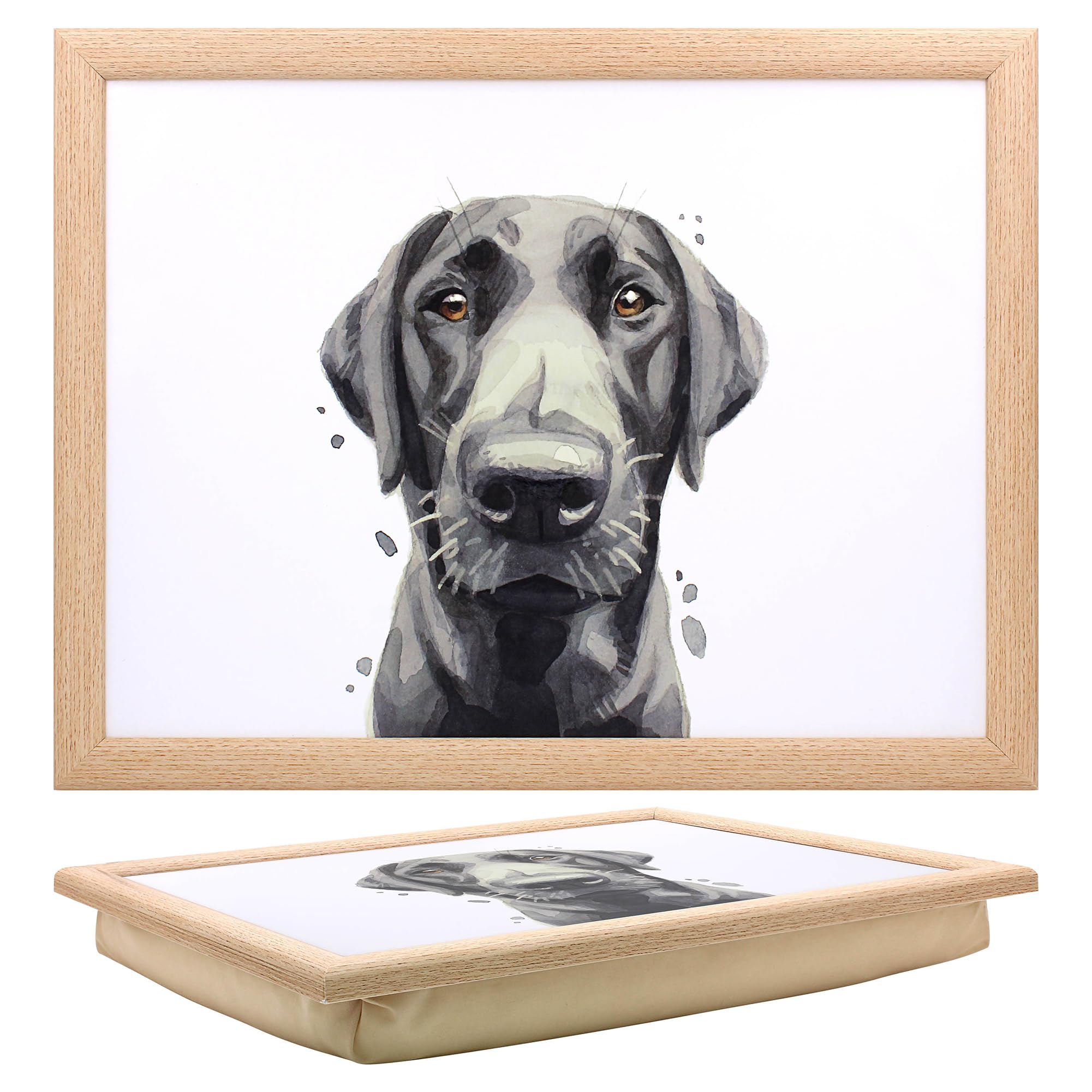 Lesser & Pavey Black Labrador Laptray Robert James Hull Lap Tray For Food Serving & Breakfast | Comfortable Lap Trays With Bean Bag Cushion | Durable Lap Trays For Eating On Lap For Adults