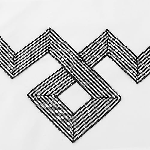 Miniatura 3 de Superior Miller - Juego de funda de edredón bordada, algodón de fibra larga, matrimonialqueen, color negro