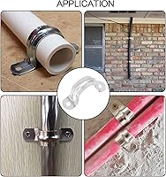 Vista 6 de 100 Pack 3/4 inch U Clamp Metal Rigid Pipe Strap with 2 holes, Stainless Steel U Bracket Pipe Clamps Hanger Fit for 3/4 inch Pipes