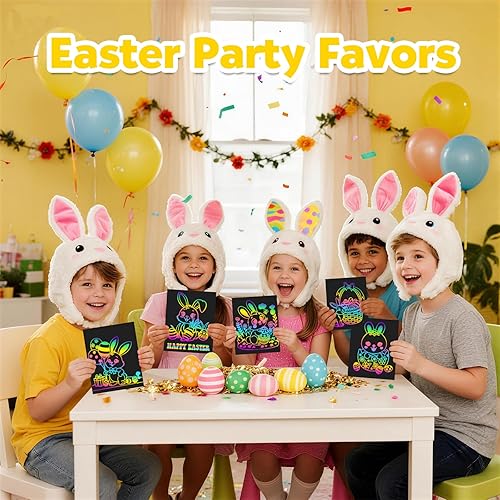 Miniatura 3 de ZMLM Scratch Paper Art Set: 100Pcs Magic Art Craft Kid Easter Gifts Scratch Paper Supplies Toddler Preschool Learning Toys for Age 3 4 5 6 7 8 Girls