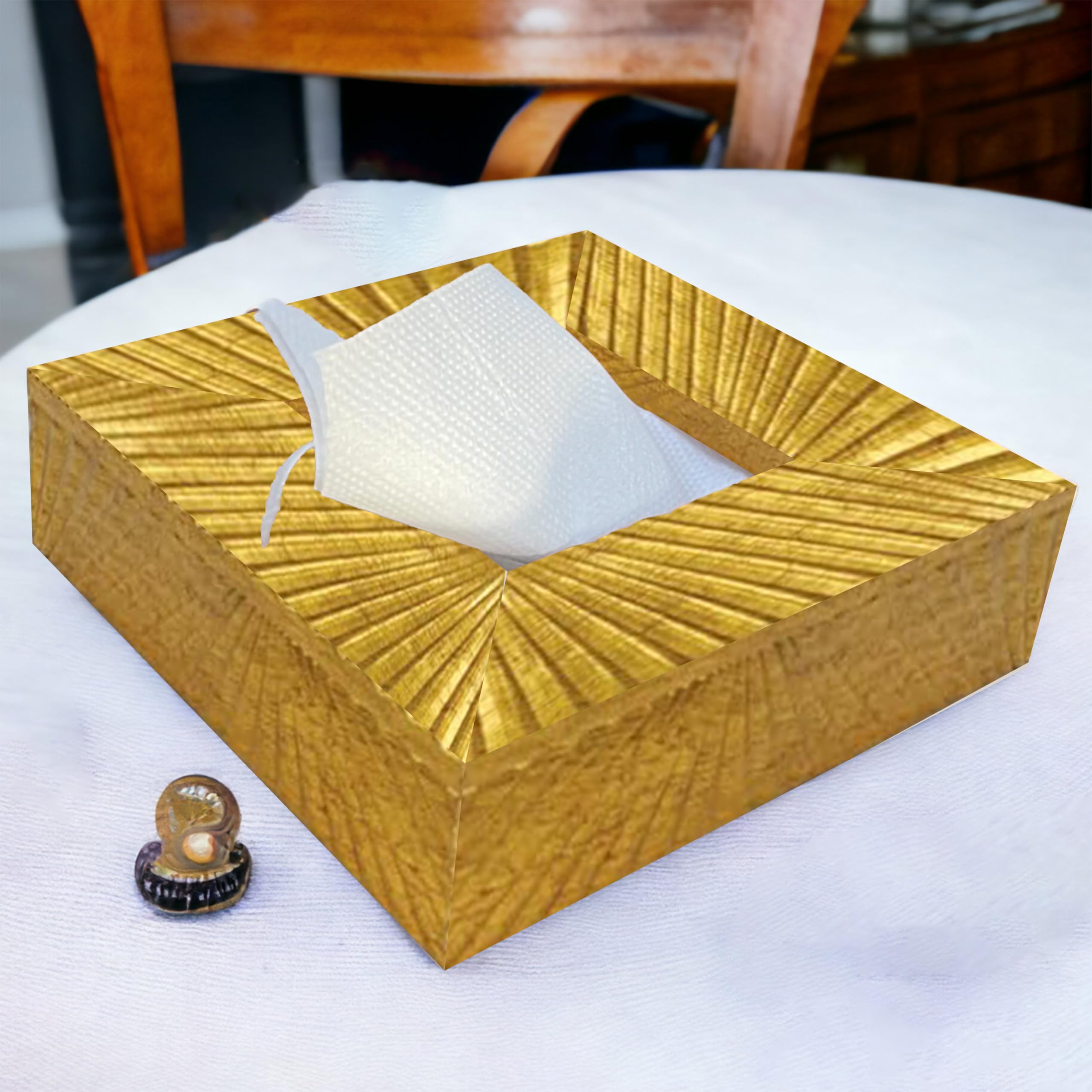 Art Street Tissue Box Holder with Cover, Square Facial Tissue Paper Box Decorative Organizer, Napkin Dispenser Box for Home, Office & Restaurant Lustrous Gold Square Size: 7.5x7.5x2.5 Inch (B0CKVWQF1R) Amazon Price History, Amazon Price Tracker
