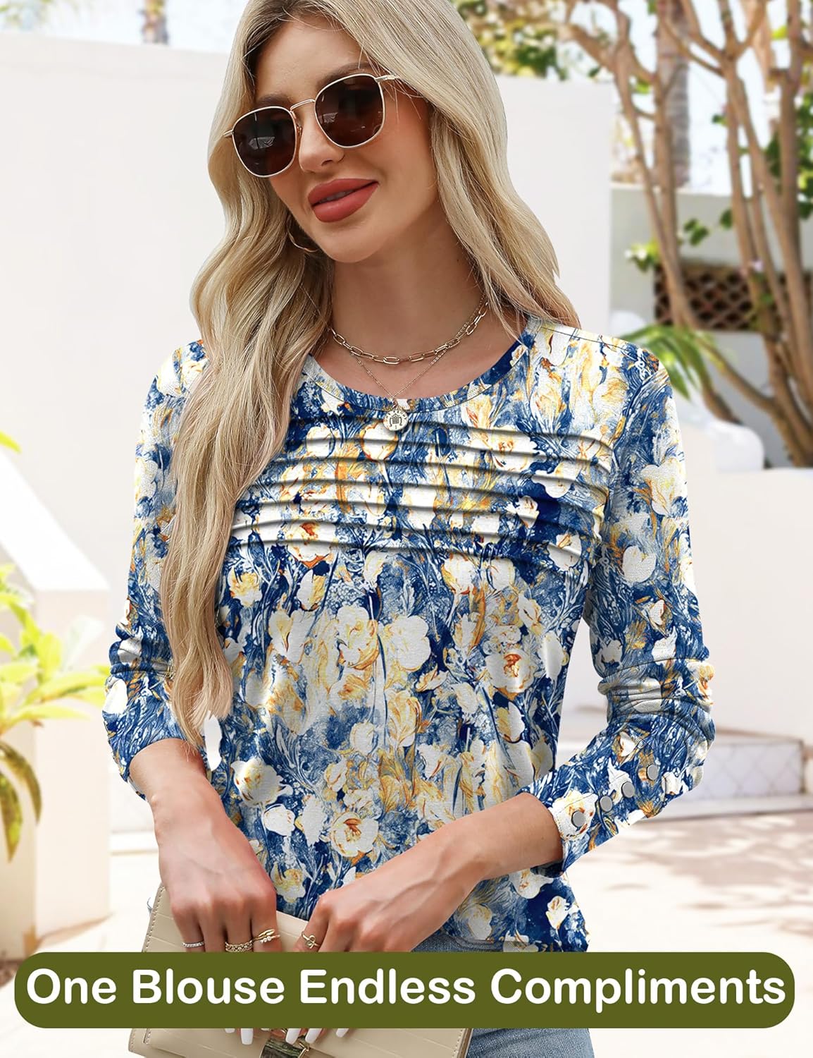 Blouses for Women Dressy Casual Long Sleeve Fall Fashion Tops Trendy Outfits for Work Office Shirts Thicker Clothes - Image 2