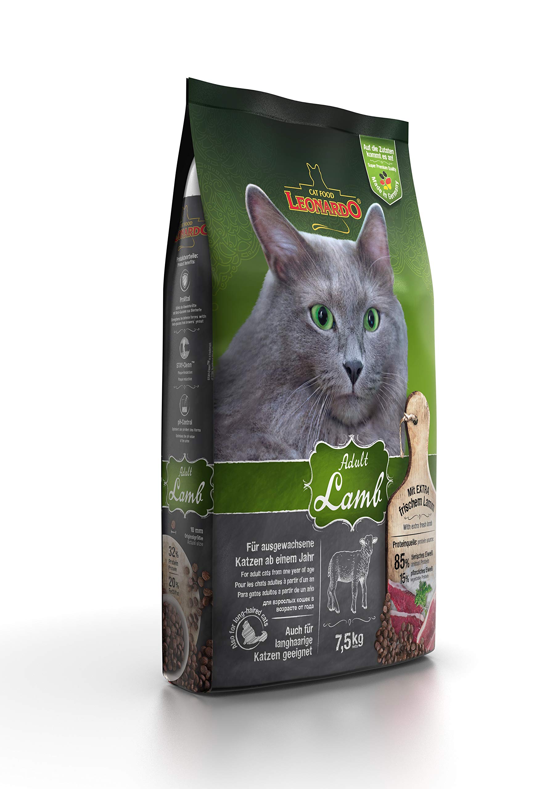 Leonardo Adult Lamb [7,5kg] Cibo per gatti | Cibo secco per gatti | Alimento completo per gatti adulti di tutte le razze di almeno 1 anno