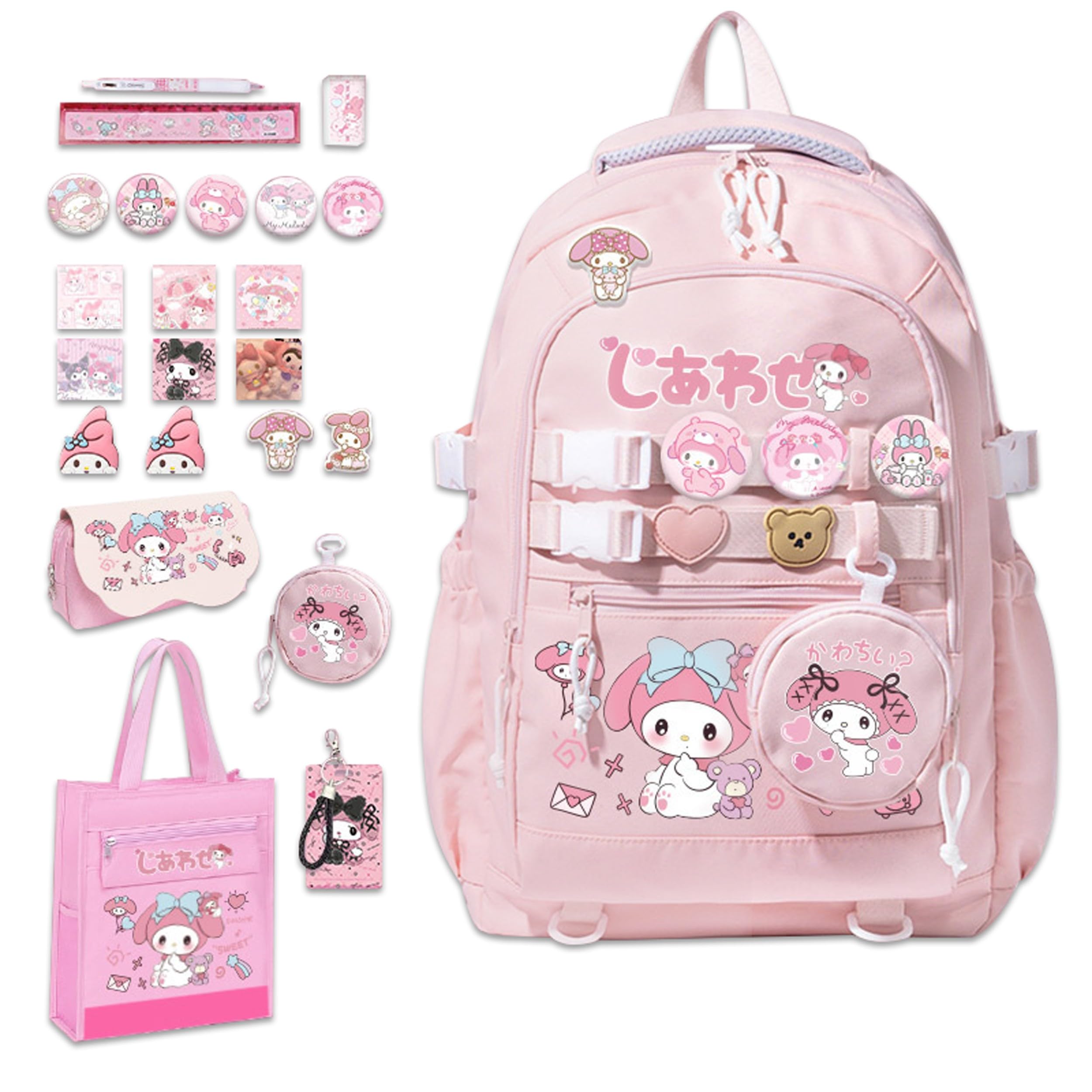Roffatide Zaino anime con simpatiche spille antifurto zaino per computer portatile viaggio escursionismo zaino zaino nuovo semestre regali