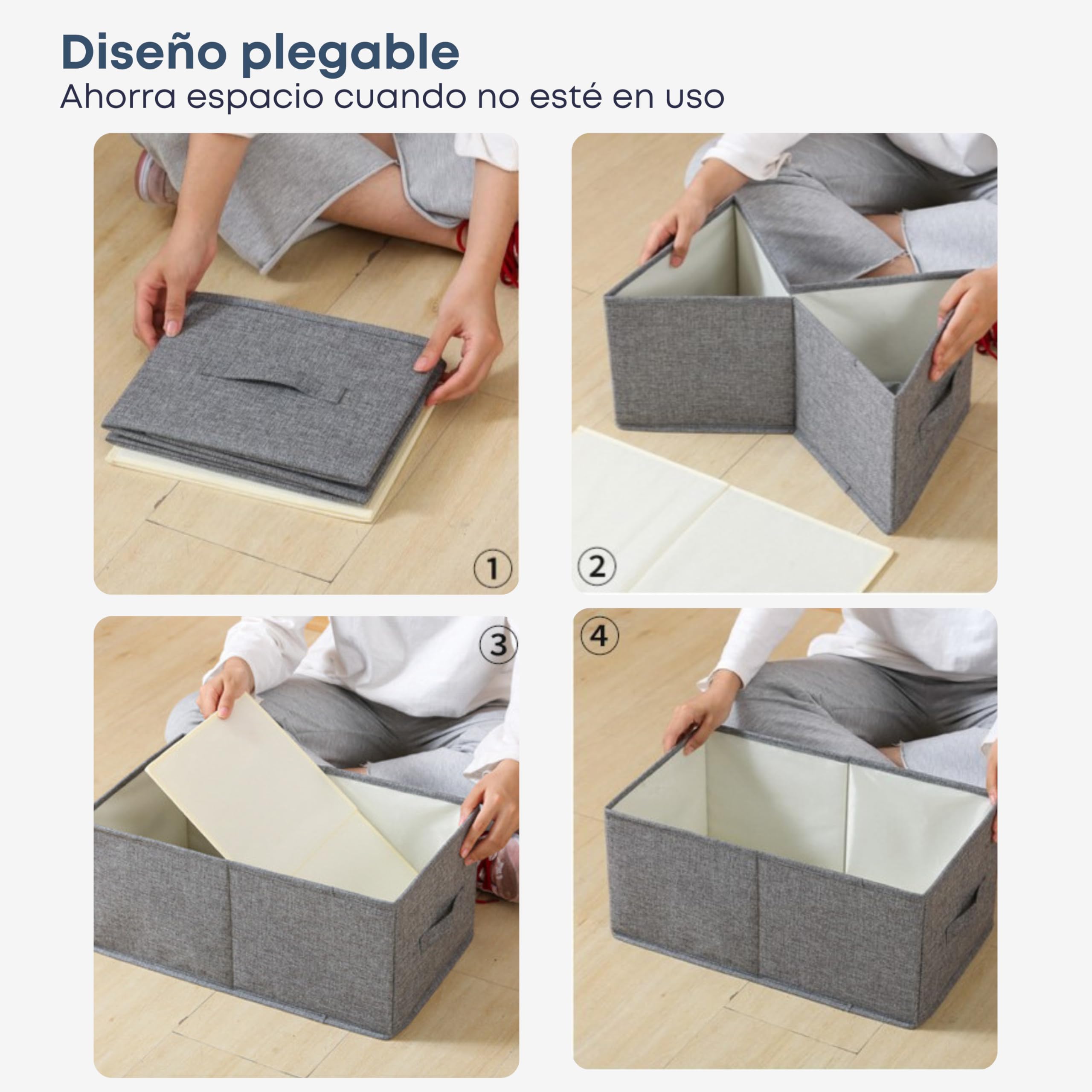 Cajas Organizadoras XL (48x30x20cm) Organizador Armario Ropa – Caja Organizadora - Ideal como Organizador Cajones y Armarios (3ud)