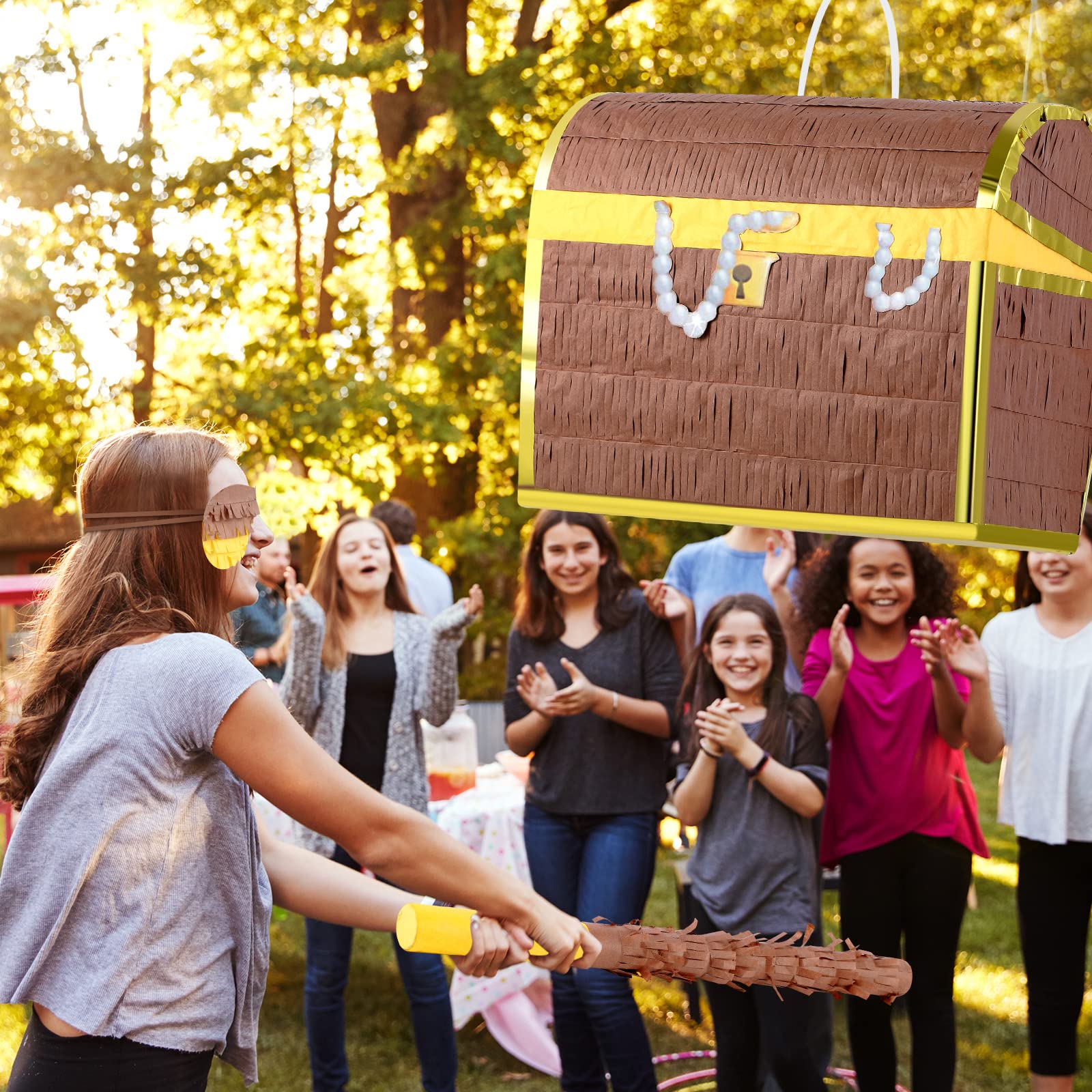 Amazon.co.jp: 11.8 x 9.8 x 5.9インチ 小さな宝箱 ピニャータ 目隠しコウモリ 紙吹雪 海賊 ゴールドコイン 宝石  ジュエリー 子供用 ハロウィン 海賊 誕生日パーティー 装飾用品 : おもちゃ