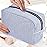 GFU Makeup Bag for Women, Cute Cosmetic Bag, Lightweight Toiletry Make up Bag, Large Seersucker Aesthetic Organizer Storage Pouch for Girls, Women and Moms Gifts, Blue