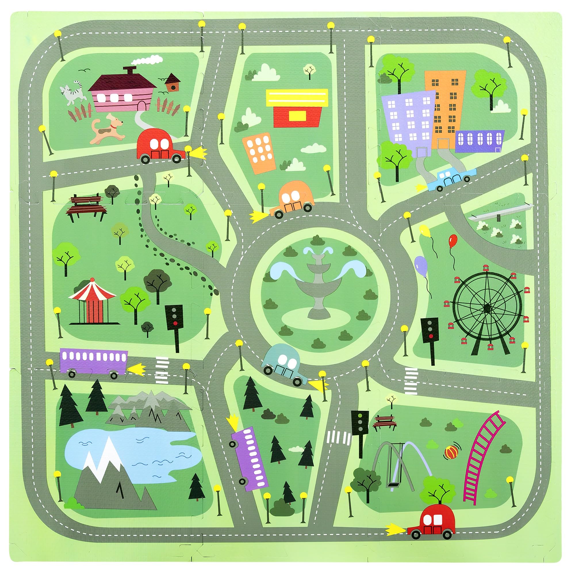 Tappetino da gioco per bambini, motivo Eden (1,8 x 1,8 m), in schiuma