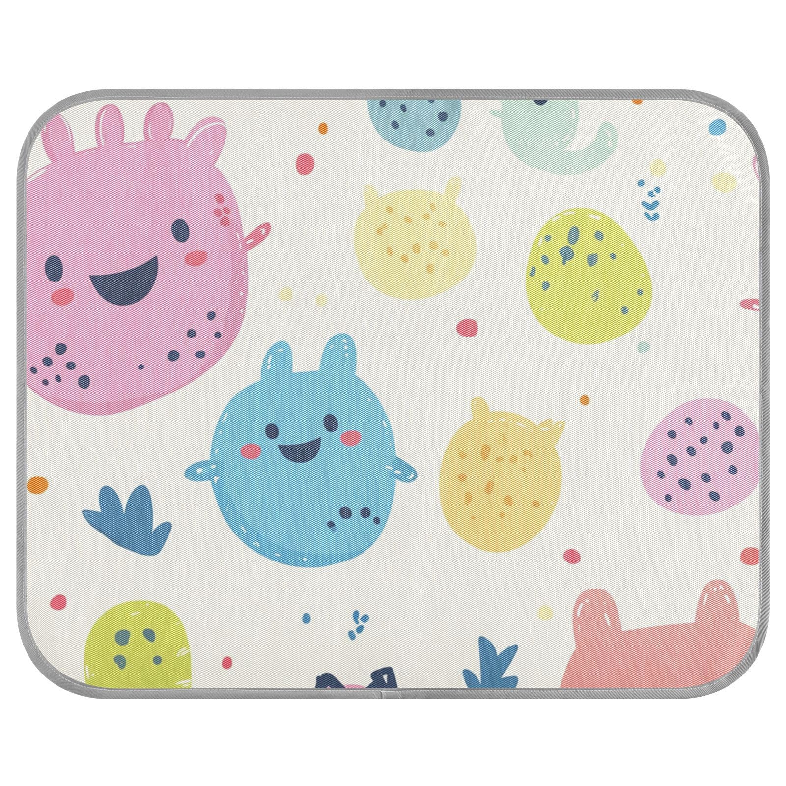siphylline Cute Cartoon Monsters Summer Cooling mat for Cats Self Cooling Bed for Cats Outdoor for pet Cozy Sleeping Removable tapete refrescante para mascotas S