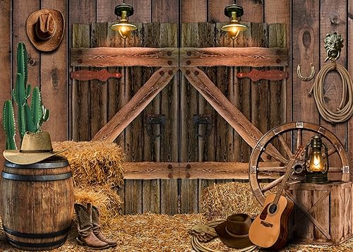 Fondo de vaquero occidental rústico de madera para casa de granero, fondo de fotografía para niños, niños, fiesta de cumpleaños, decoración de