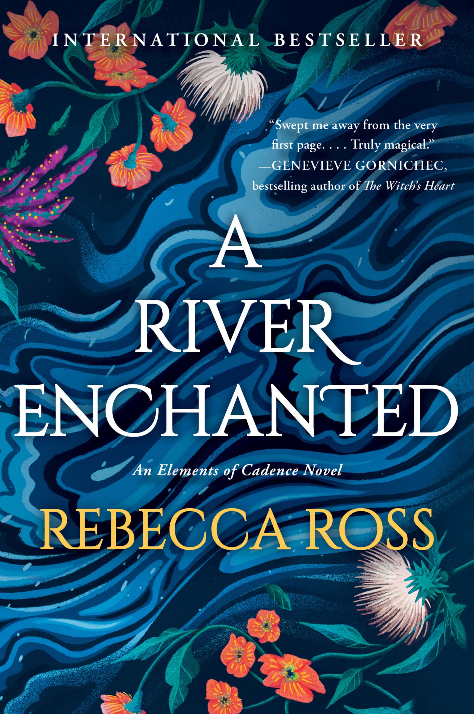 Cover of A River Enchanted: A Scottish-inspired Romantasy brimming with Enemies-to-Lovers Romance, Magic, and Mystery (Elements of Cadence Book 1)