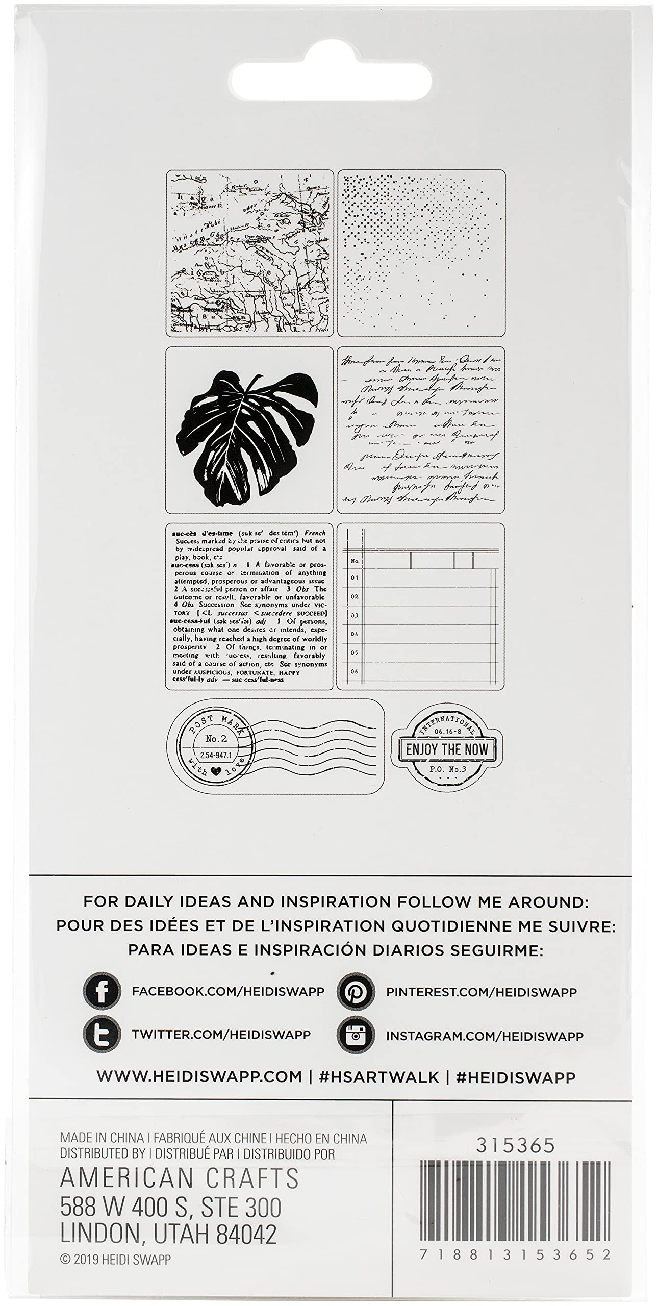 Heidi Swapp ART WALK STAMPS TEXTURE