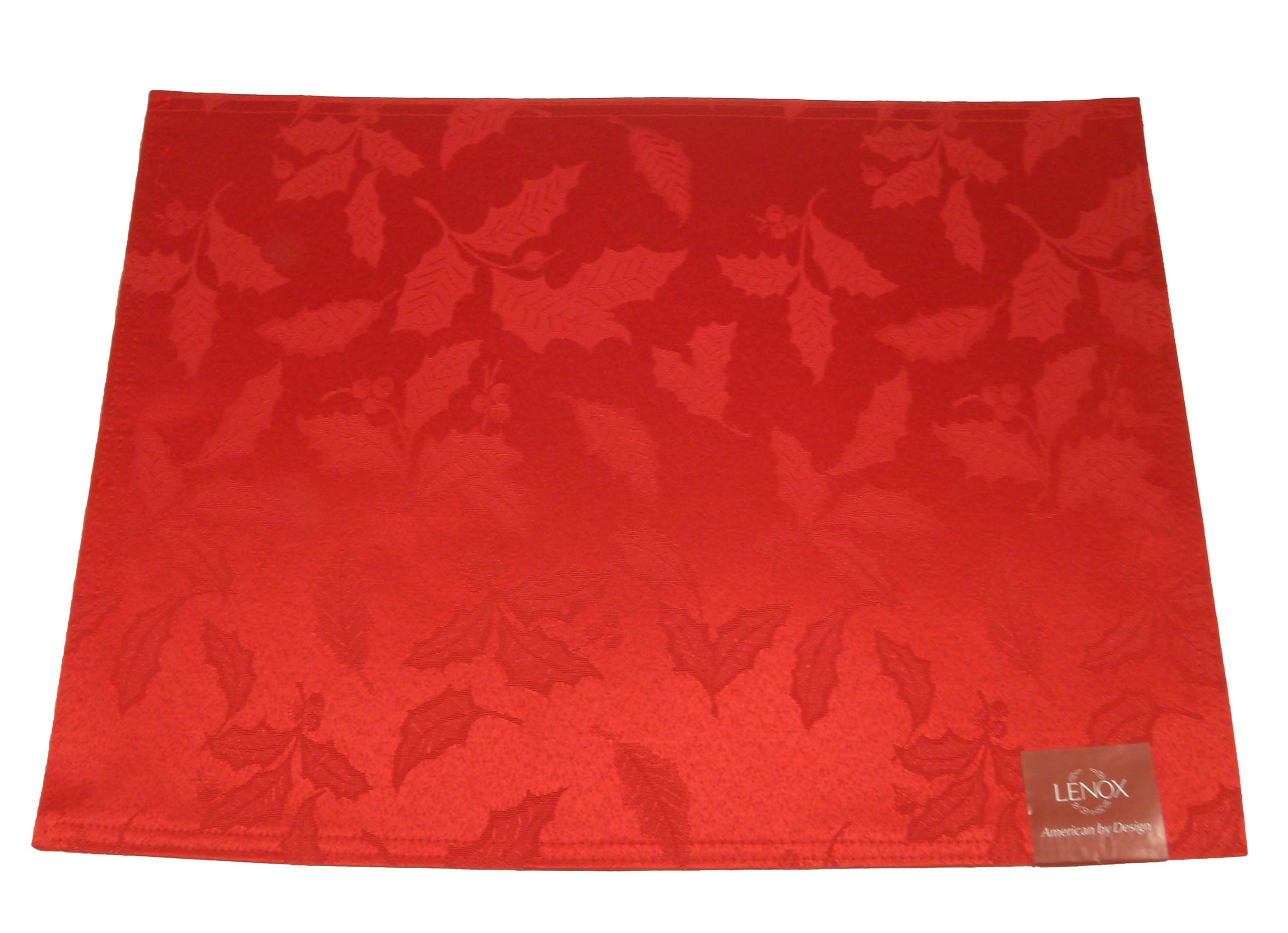 Lenox Holly Damask Placemat, Set of 4, Red