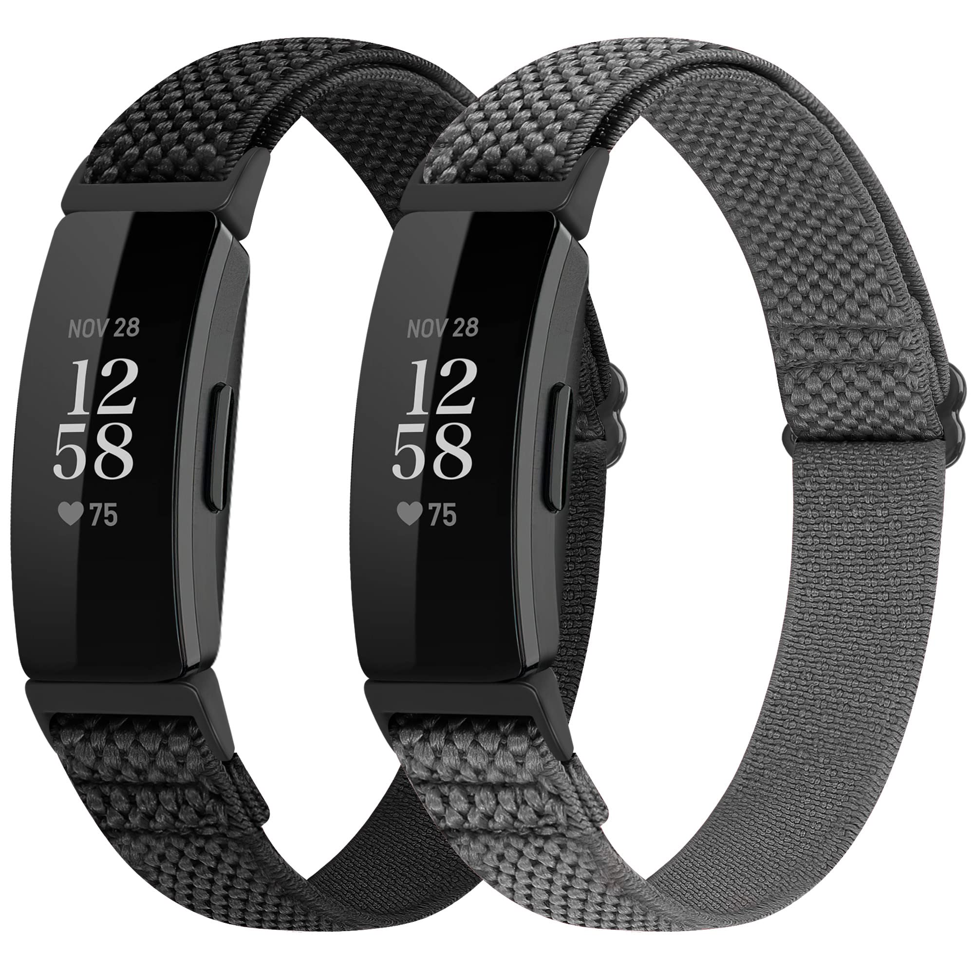 Yunshare Elastisch Nylon Armband Kompatibel mit Fitbit Inspire 3/Inspire 2/Inspire HR/Ace 2/Ace 3 Armband, Atmungsaktives verstellbares Ersatzarmband fur Damen Herren
