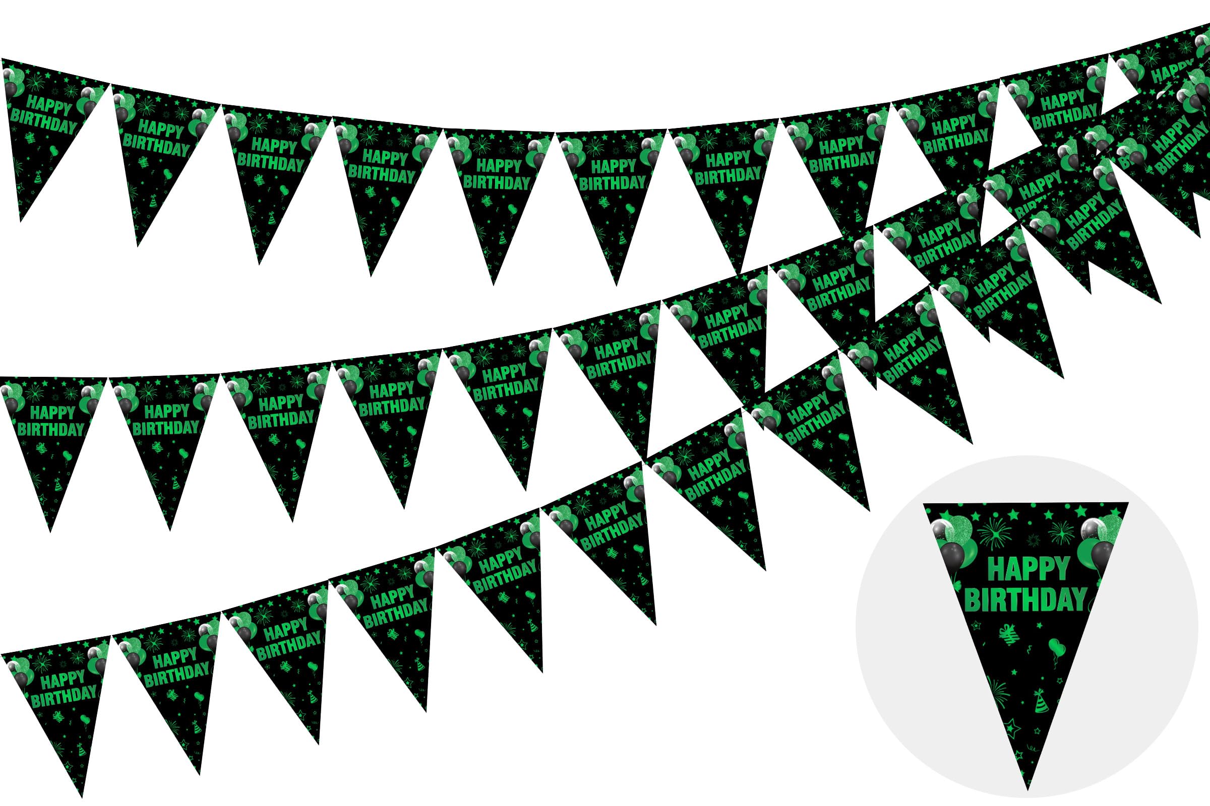 Confezione da 3 bandierine per 21° compleanno, 36 bandiere triangolari bianche e dorate, decorazioni per 21° compleanno, striscione per uomini e donne, forniture per feste a tema anniversario di