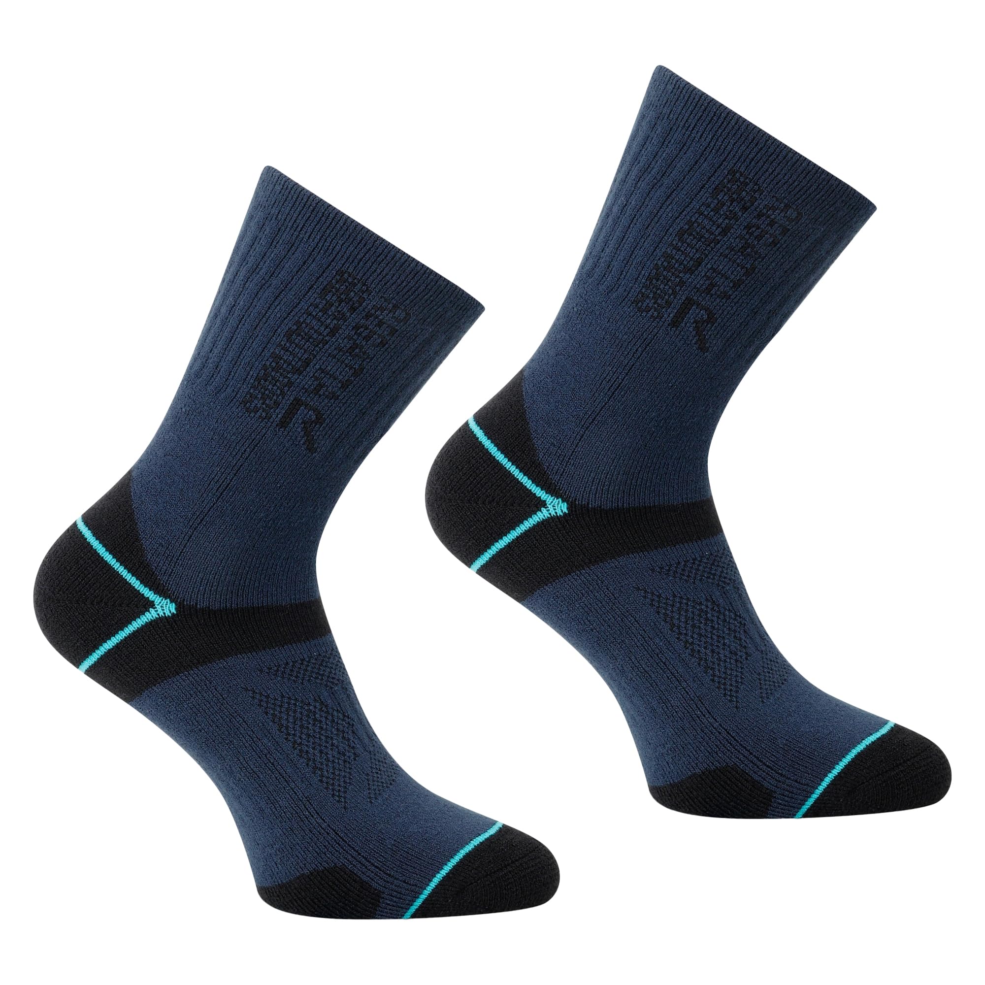 Regatta Unisex Mid Navy 2 Pack Blister Protection Ii Walking Sock In | Size: 3/5.5