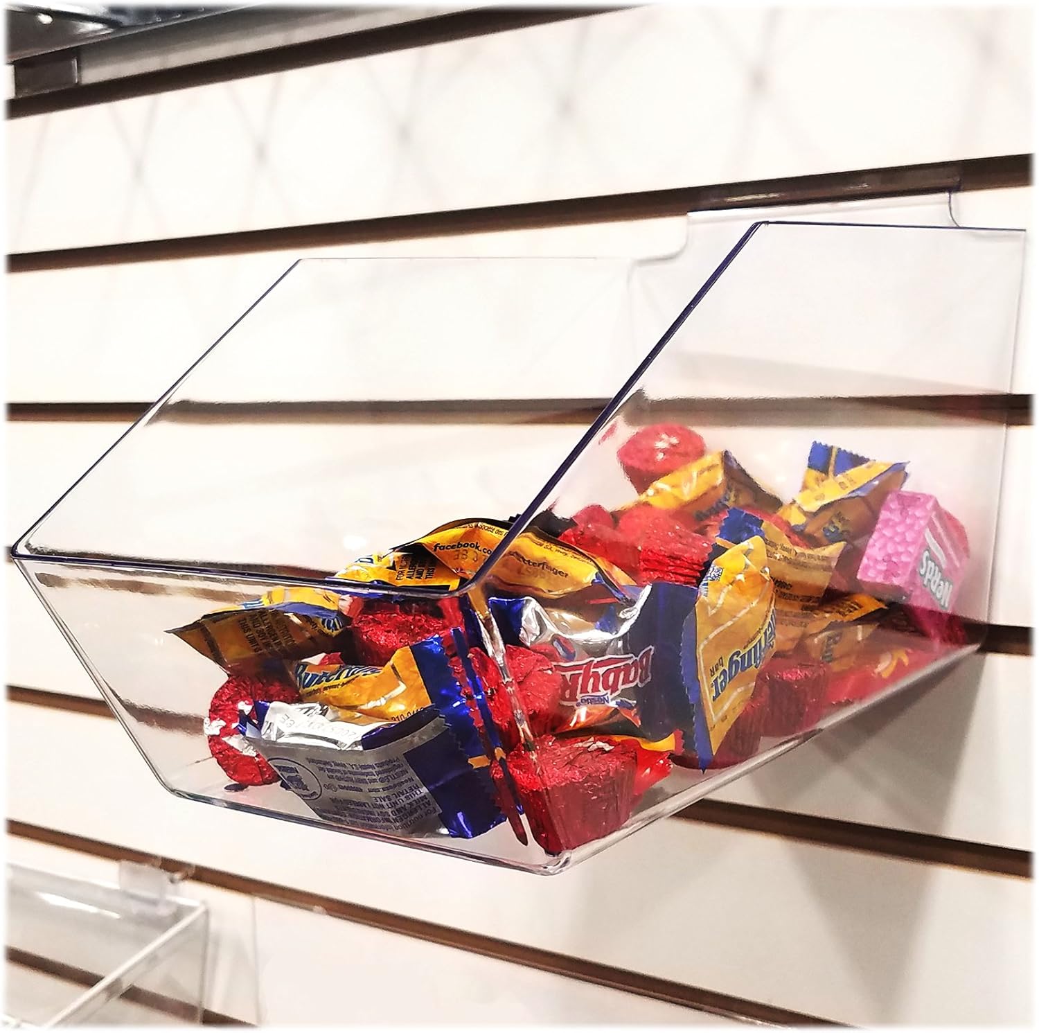 Clear Slatwall Acrylic Bins Medium Bin 6 L x 5.5 H x 9.5 D 10 Pack