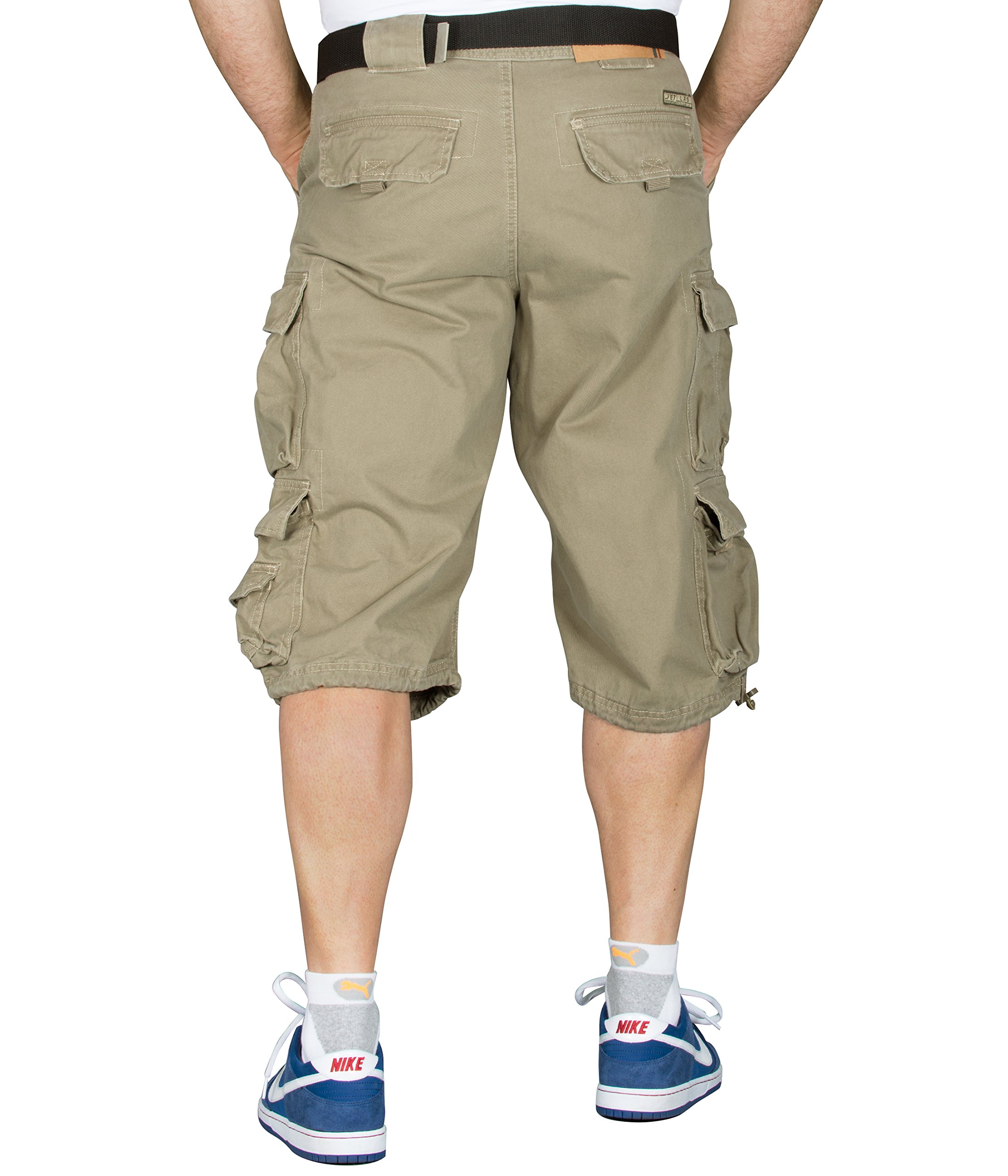 JET LAG Herren Cargo Shorts 007B 3/4 + BetterStylz Gürtel Hose kurzeBermuda div. Farben (M-4XL / 32-44)
