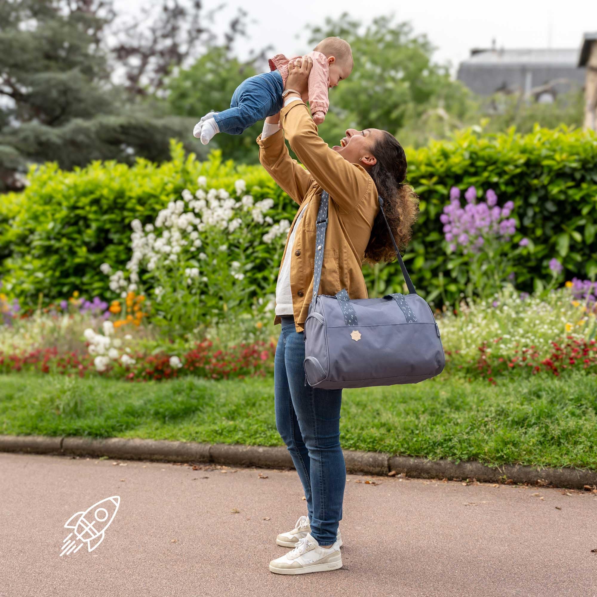 Badabulle Sac à langer Pocketstyle 23L Grand Contenance Bleu