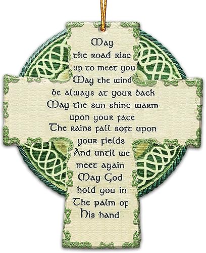 Adorno de escudo irlandés, adorno irlandés, adornos de Navidad celtas, decoración de árbol, espejo retrovisor, accesorios para colgar en el