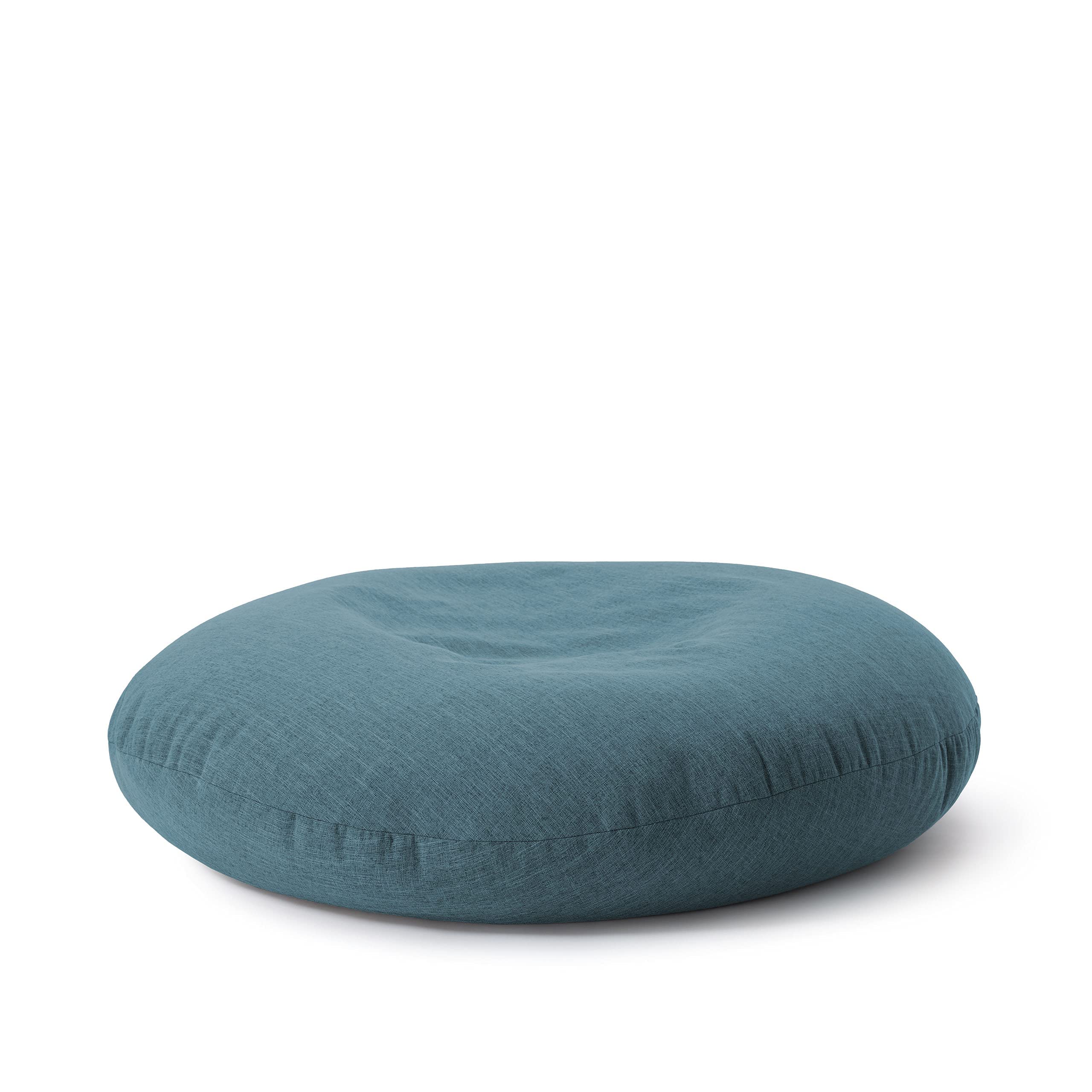 Lumaland Pouf pour Enfants & Adultes avec Fonction 2 en 1 pour s'asseoir & s'allonger | Ø 120x75 cm Fauteuil pour Salon & Intérieur | Facile d'entretien grâce à la Housse Amovible | Aqua