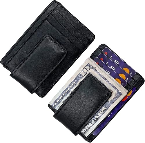 Miniatura 46 de Hopsooken, broche para dinero, cartera con bolsillo frontal, cartera minimalista, para hombre