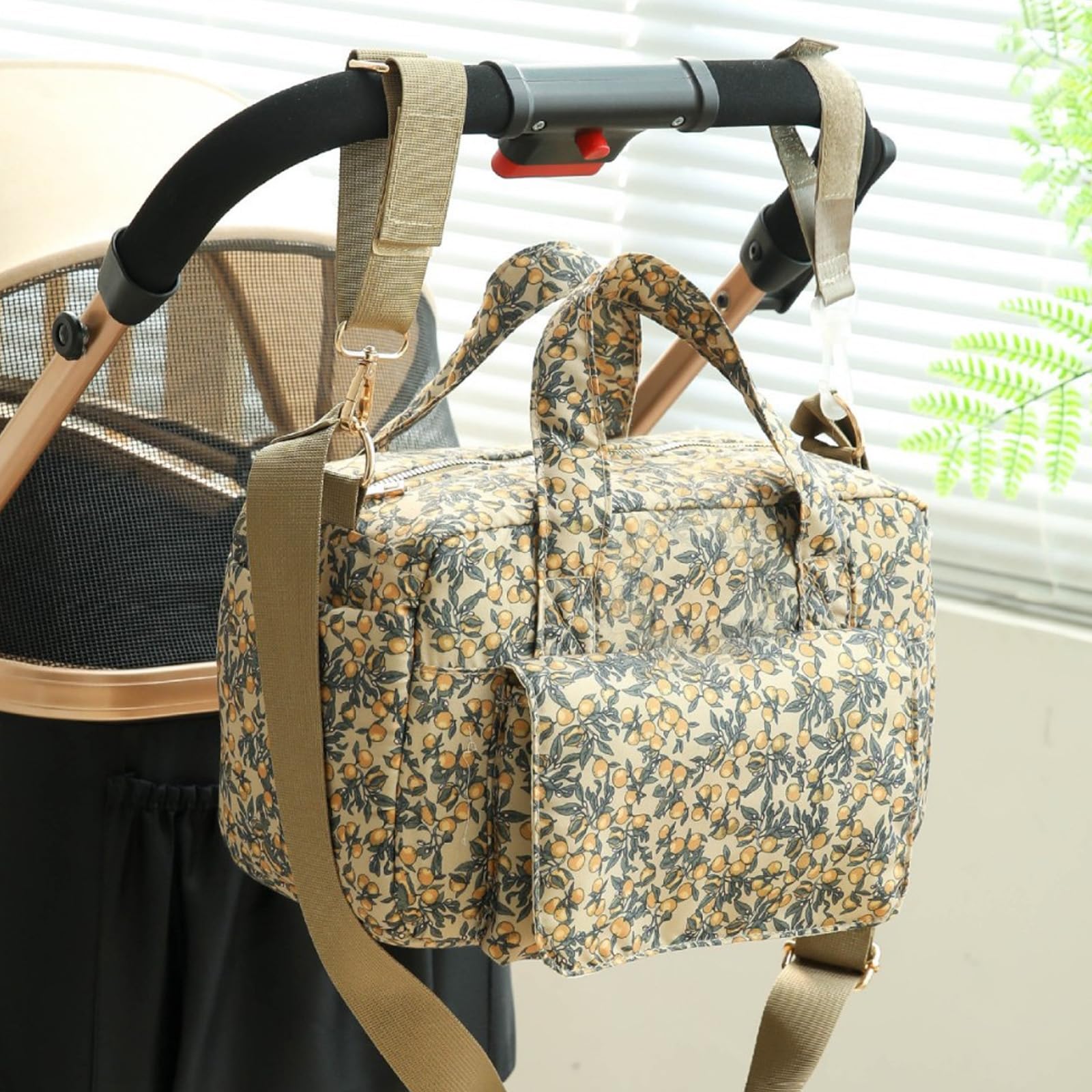 Sac à suspendre pour poussette de bébé - Design matelassé - Multifonctionnel - Grande capacité