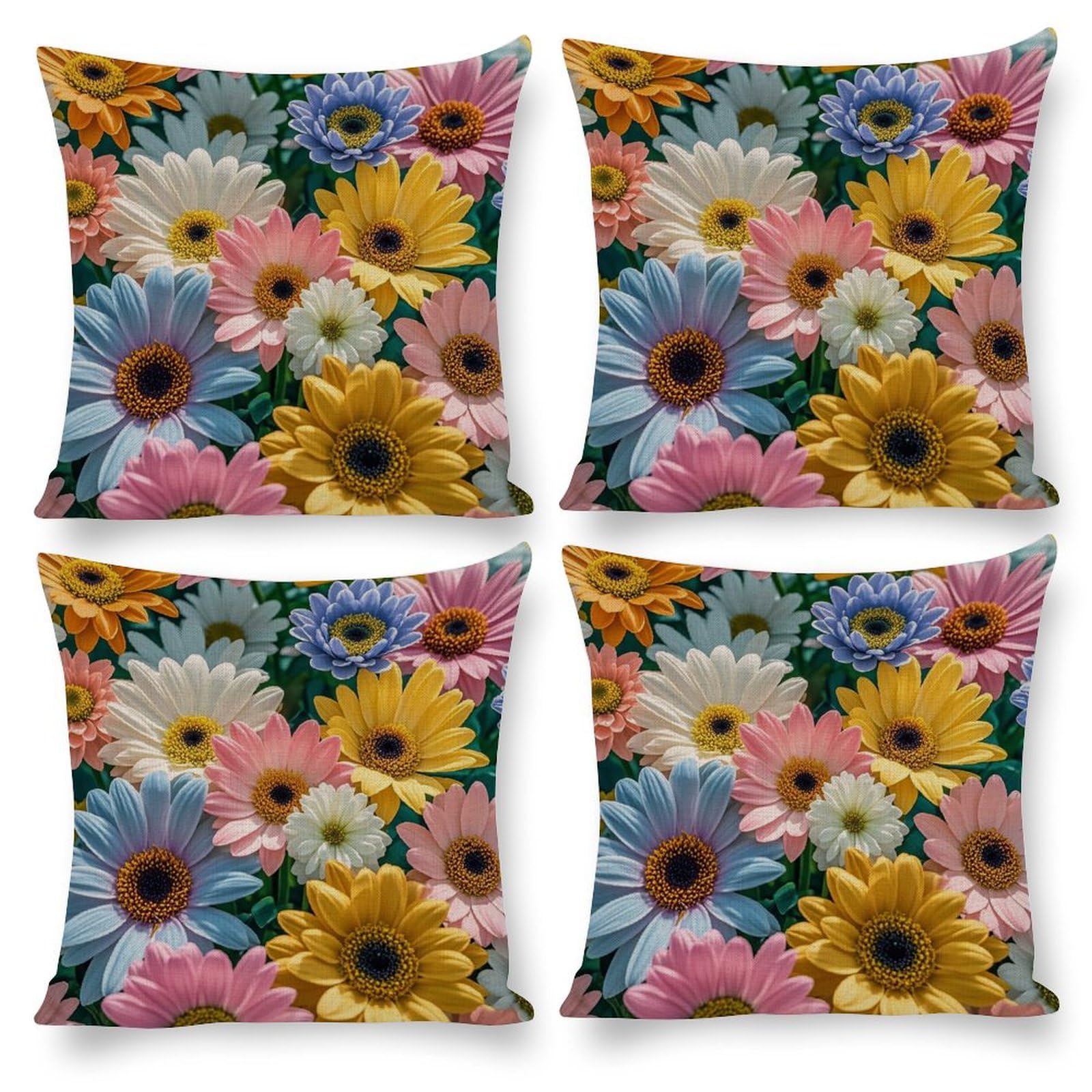Housse de coussin canapé pour rénover un salon usé avec motif fleurs 40x40