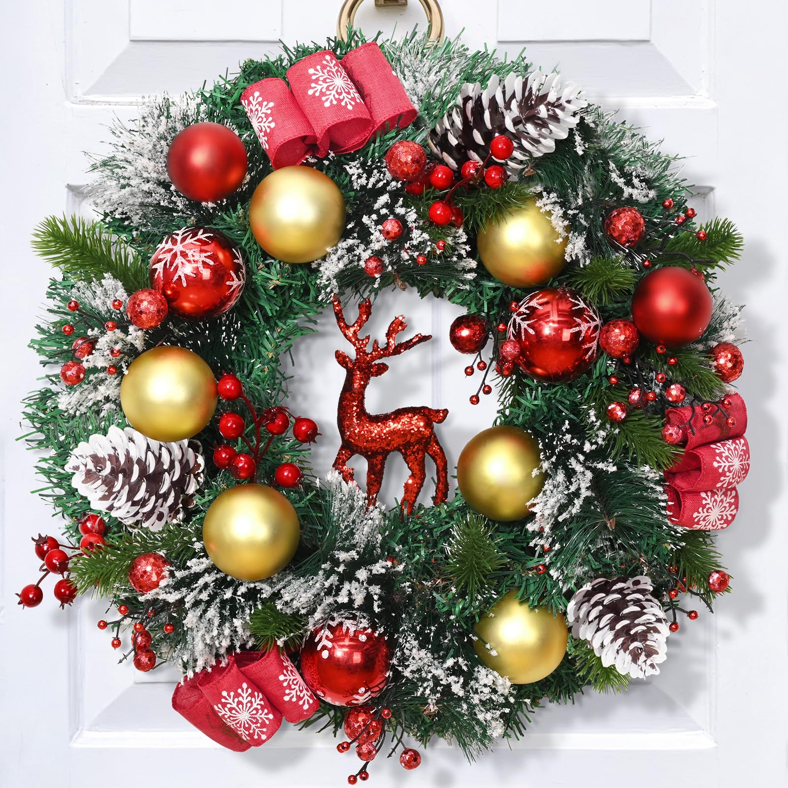 Amazon.com: Christmas Wreaths for Front Door, 16'' Christmas