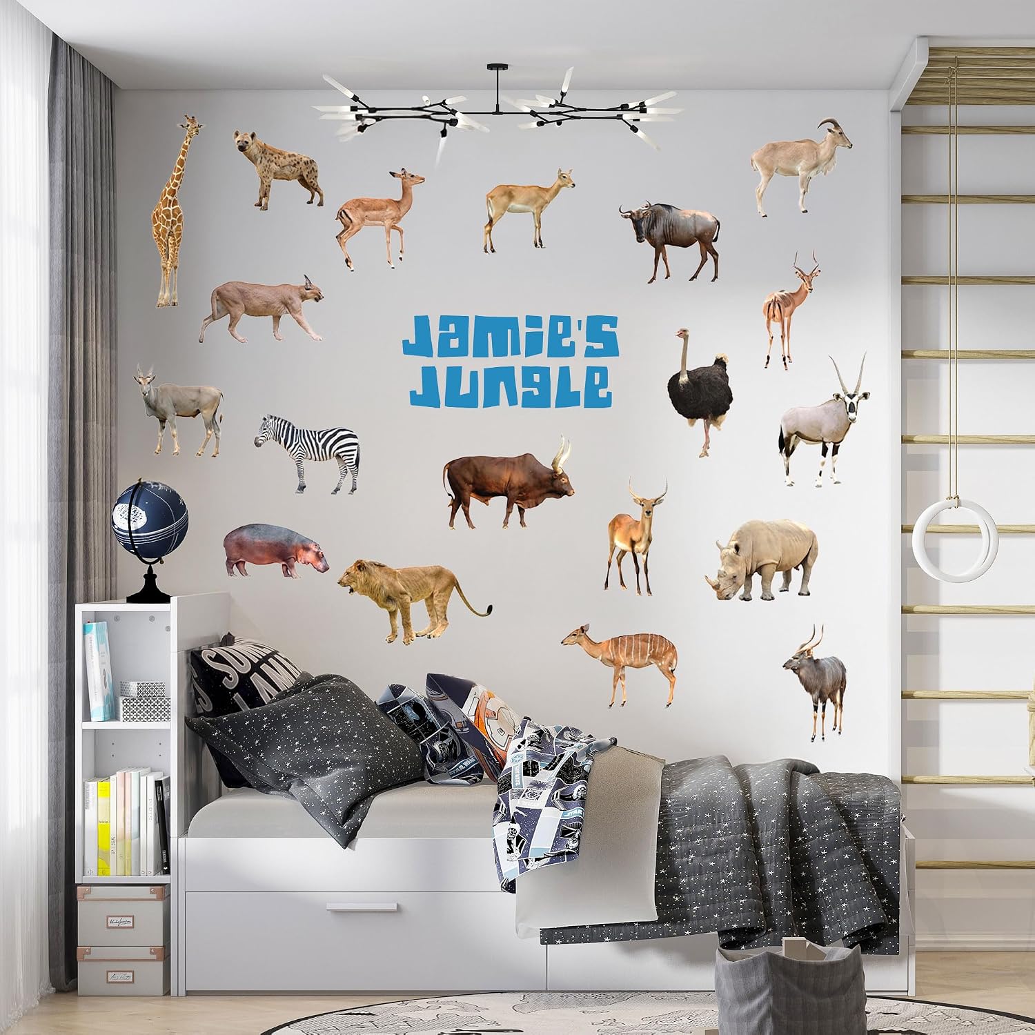 Wallmonkeys Africa Animals Wall Decal Sticker Set Individual Peel and Stick Graphics on a (5.5 in W x 14 in H) Sticker Sheet WM368133