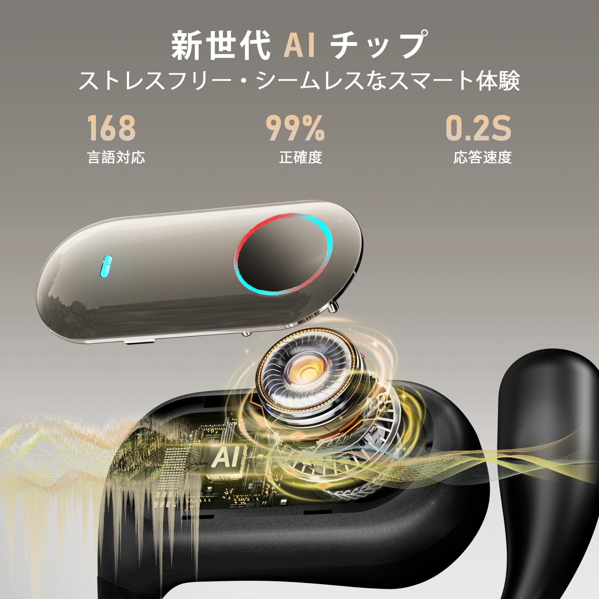 Amazon.co.jp: イヤホンAI翻訳機 骨伝導イヤホン ワイヤレス Bluetooth