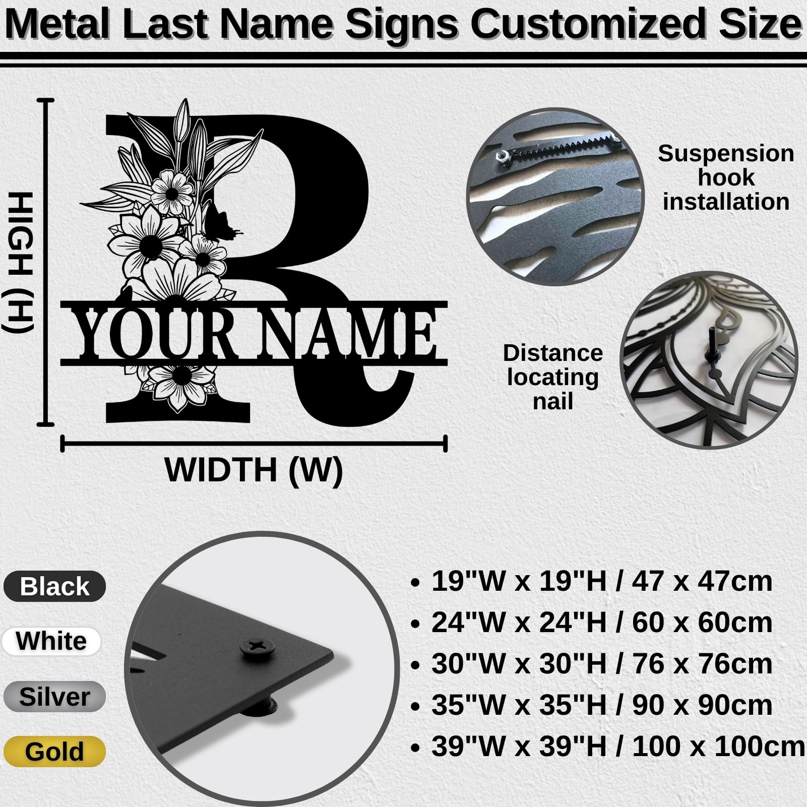 Metallschilder, personalisierbar, Namensschilder, Namensschilder, personalisierbar, Nachnamenschilder für Zuhause, personalisiertes Namensschild, individuelle Metallschilder, personalisierte