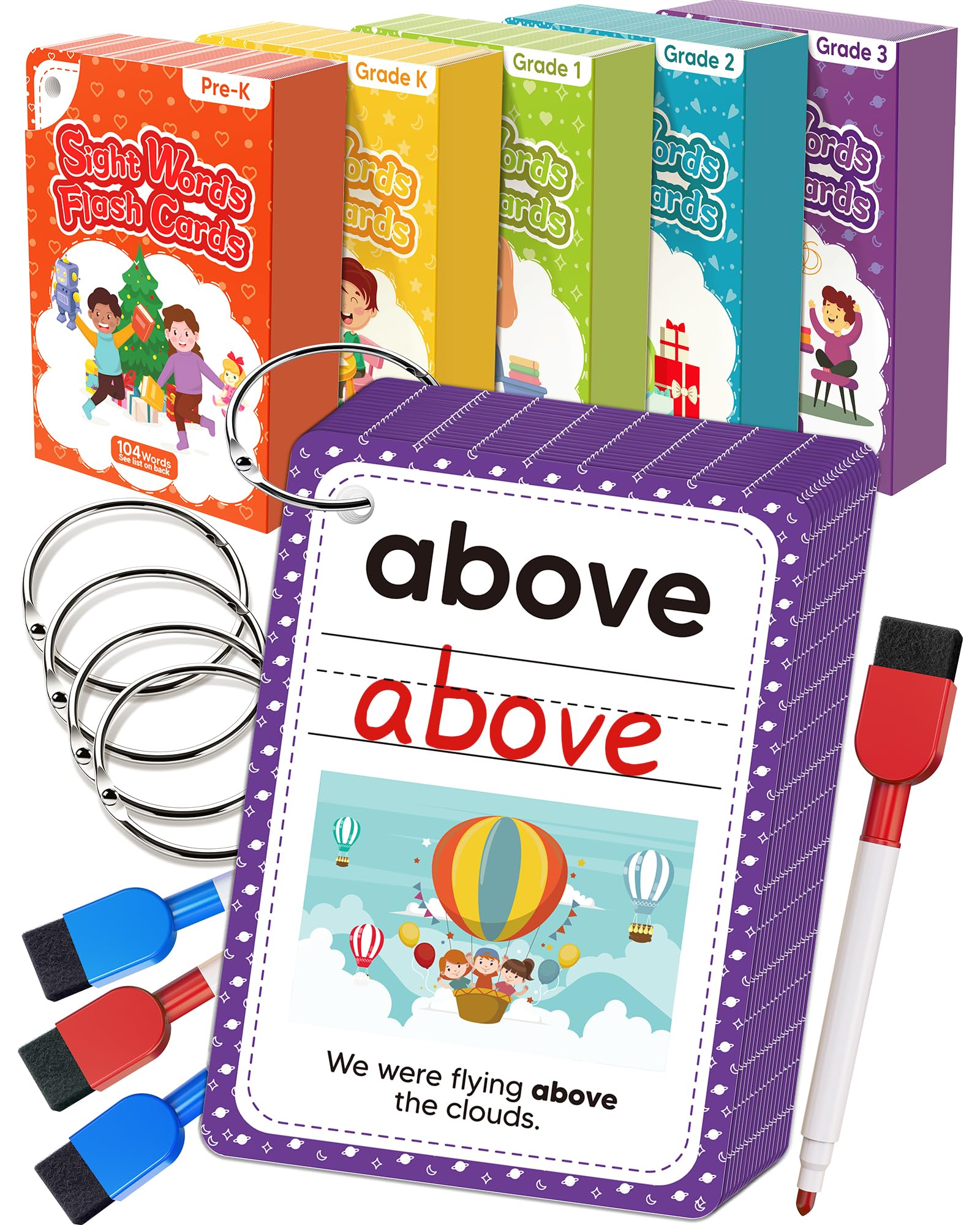 Amazon.com: 520 Sight Words Flash Cards Kindergarten, Dolch & Fry