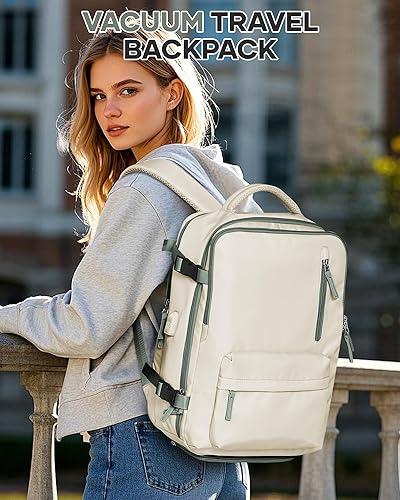 Vista 300 de VECAVE Mochila de viaje para laptop, mochila aprobada para vuelos,Mochila deportiva para universidad casual, E-peacockblue, Mochila para laptop