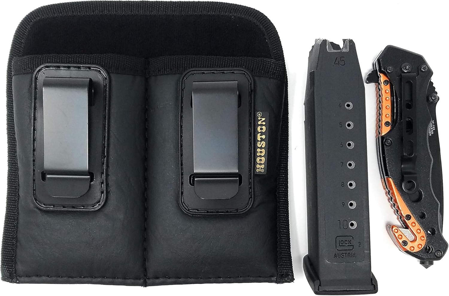 IWB Magazine and Multi Use Holster - Clip Fits Concealment Most Double Stack 45 Cal. Like Glock 33/22/31 (Double Extra Large Double Stack .45 Cal)