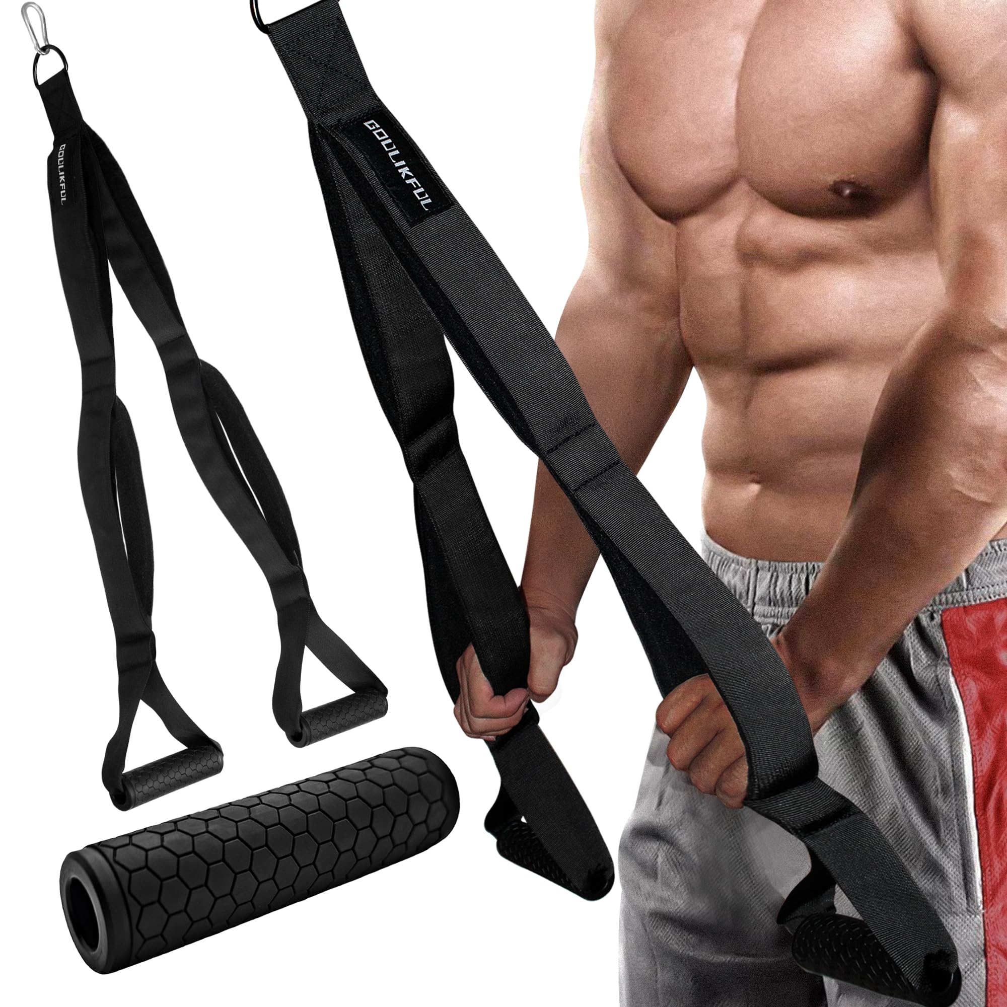 Tricep Rope Cable Attachment Exercise Handles, Greater Range of Motion, Gym&Home Multi-Workout Rope with Soft Padded Grip Accessories for Facepull&Push Down, Tricep Extension, Back&Shoulder