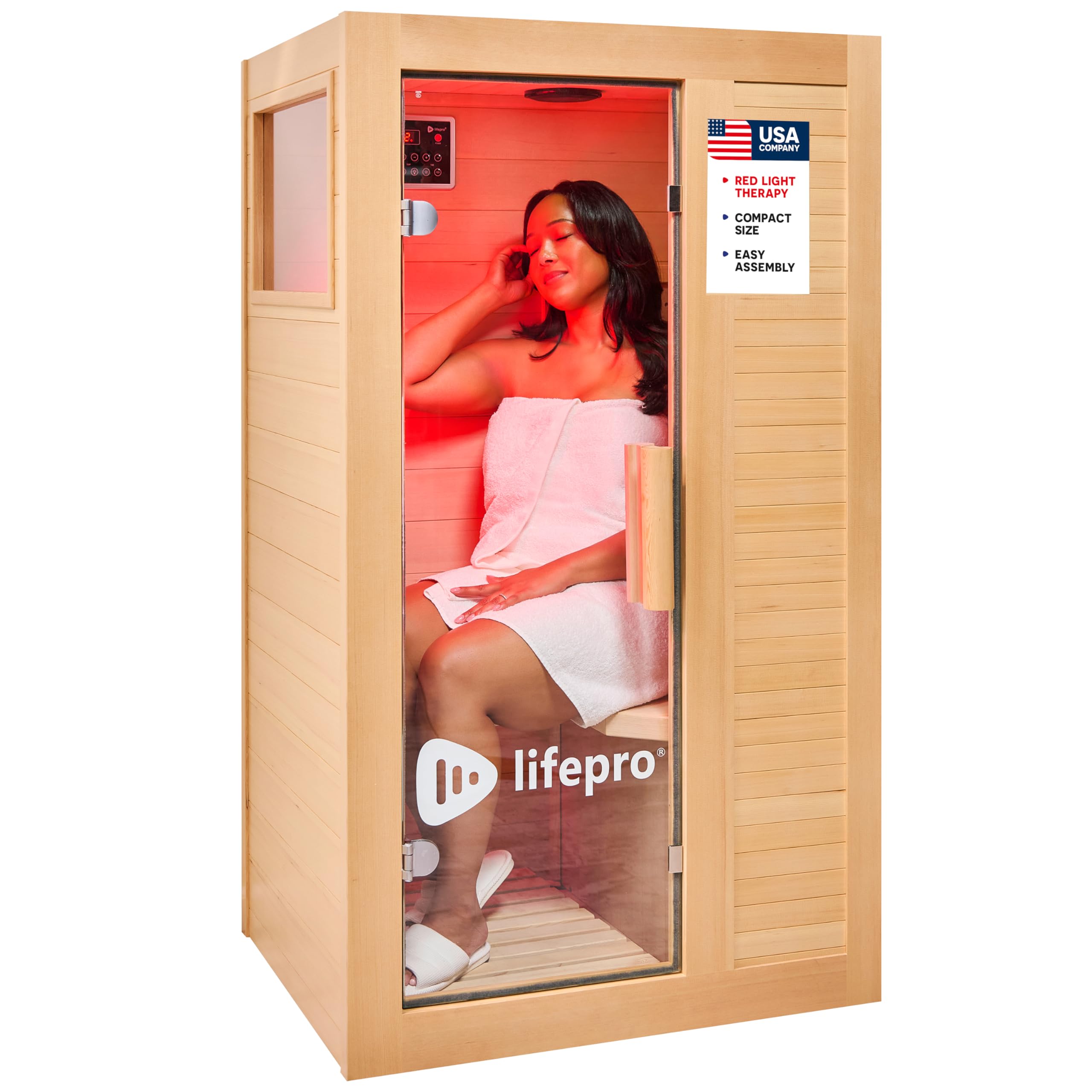 LifePro Rejuvacure 1 Person Infrared Sauna with Red Light Therapy