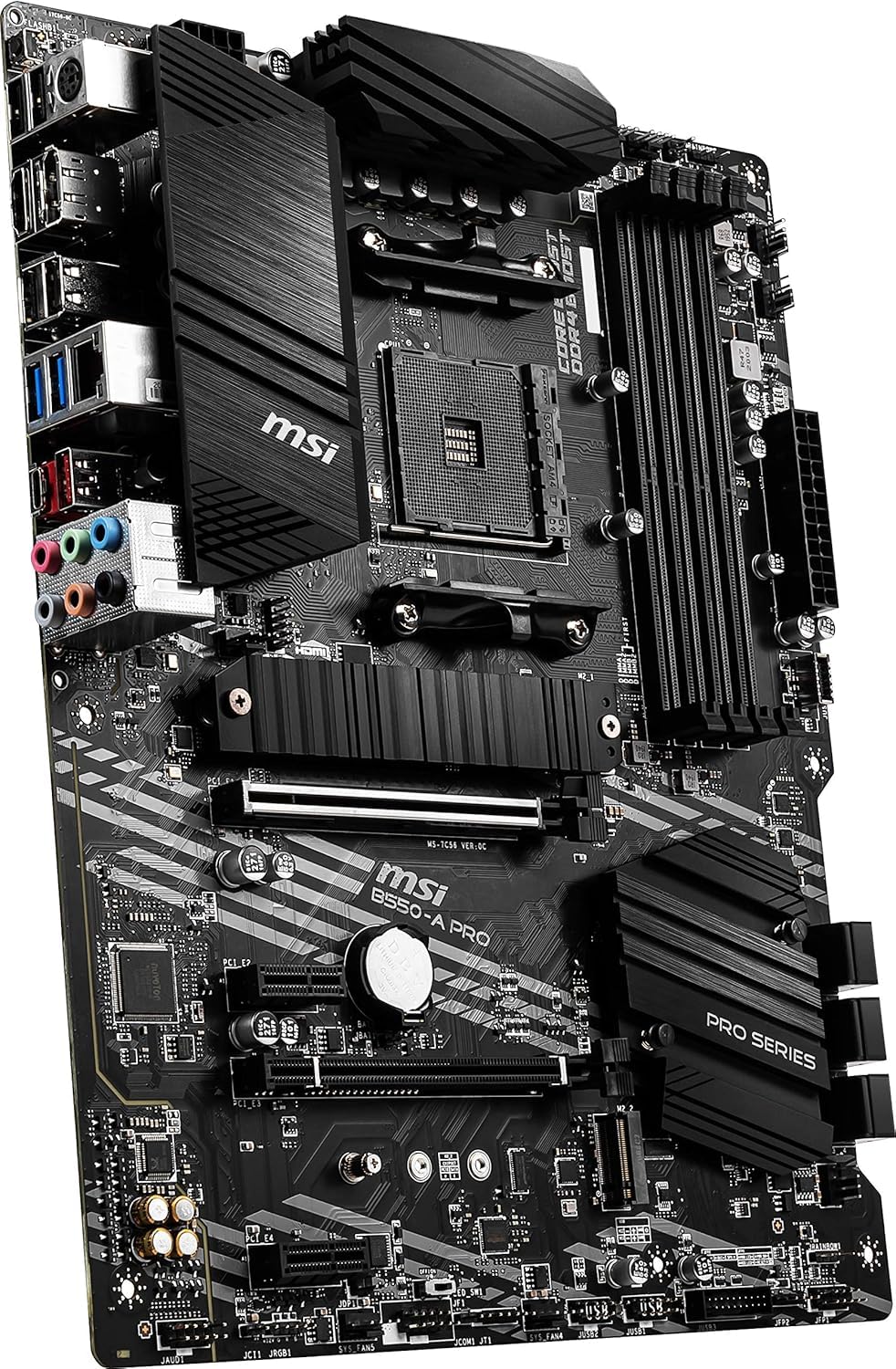 MSI B550-A PRO V1 ProSeries Motherboard (AMD Ryzen 5000, AM4, DDR4, PCIe 4.0, SATA 6Gb/s, M.2, USB 3.2 Gen 2, HDMI/DP, ATX)