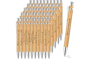 Fulmoon 50 Pack Motivational Bamboo Pens for Inspirational Office Supplies