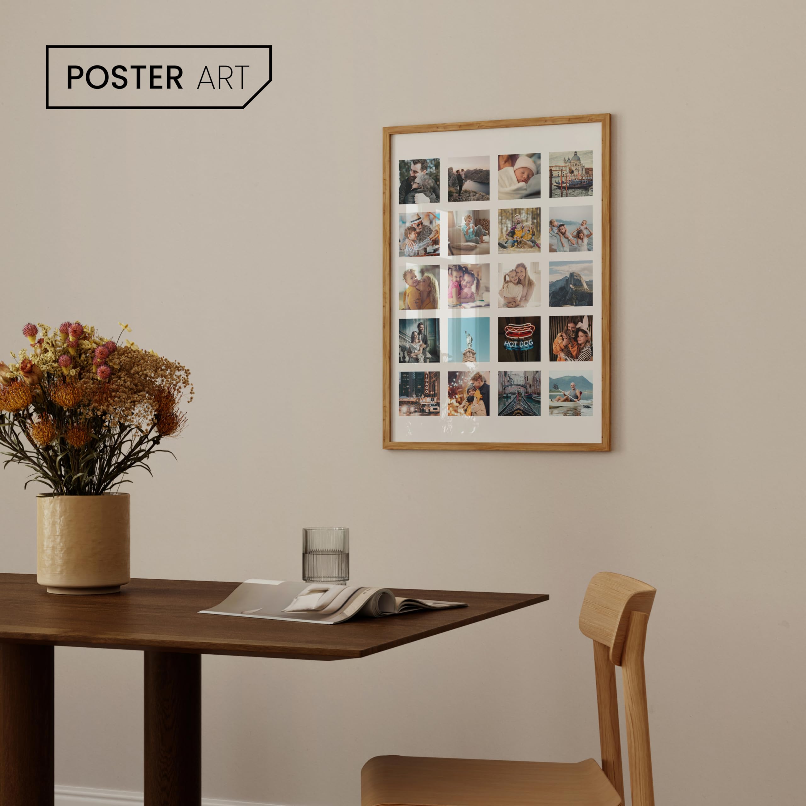 POSTER ART Cadre 50x70 Cm - Set De 3 Pièces Wotan Chêne En