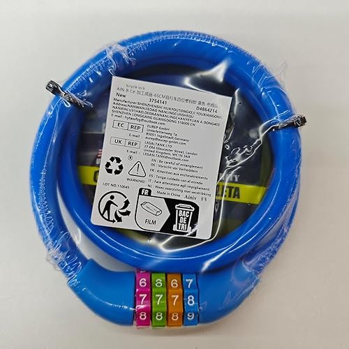 Miniatura 10 de Ainiv Candado de bicicleta, cable de bloqueo de bicicleta de 25 pulgadas, antirrobo portátil de 4 dígitos, bloqueos de cable, combinaciones