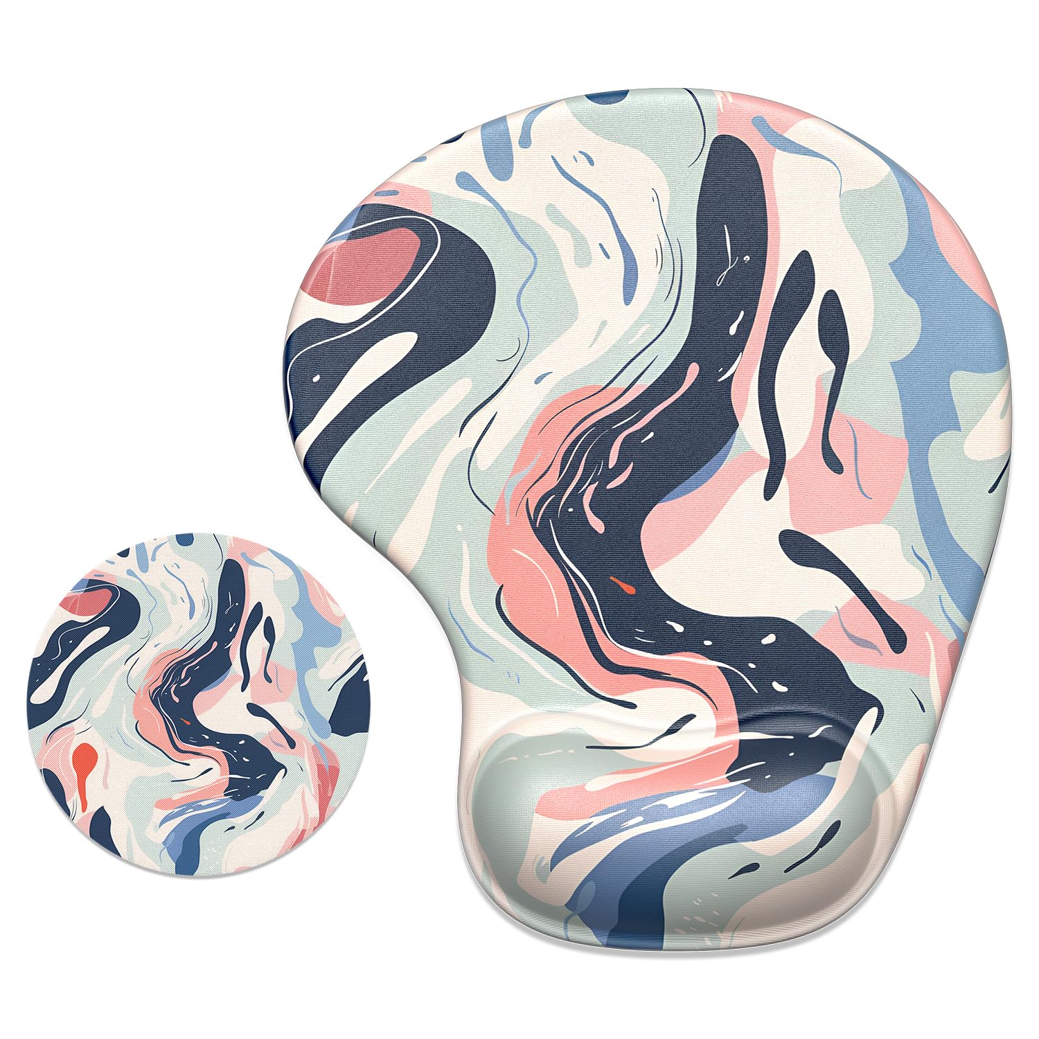 ITNRSIIET Ergonomic Mouse Pad with Gel Wrist Support Wrist Rest Smooth Surface Non-Slip PU Base Comfortable Office Supplies Pain Relief,A05 Art Style Pattern