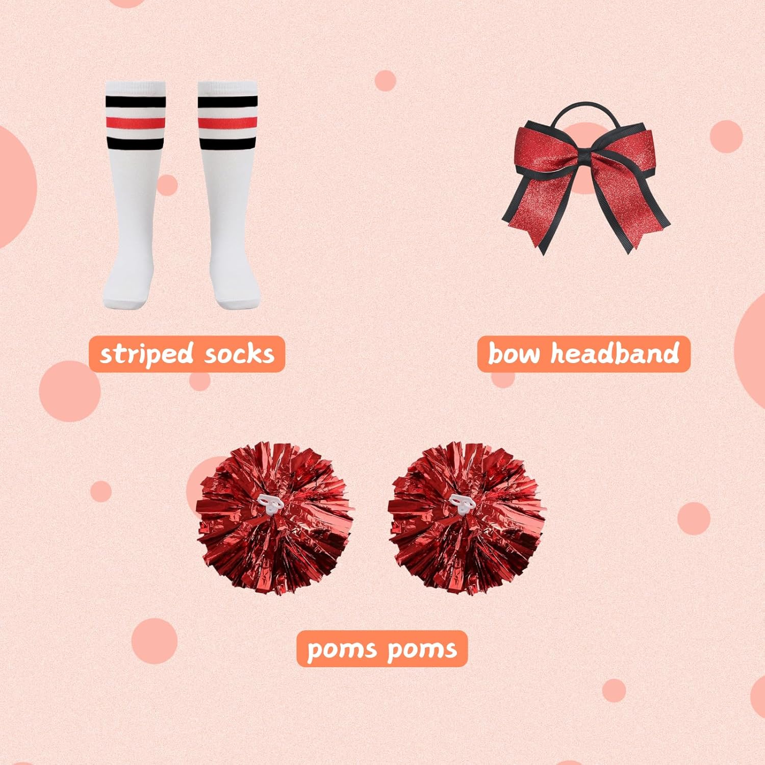 yolsun Cheerleader Outfit for Girls,Cheerleader Costume for Girls Cheer Up Halloween Cosplay Party Gifts - Image 5