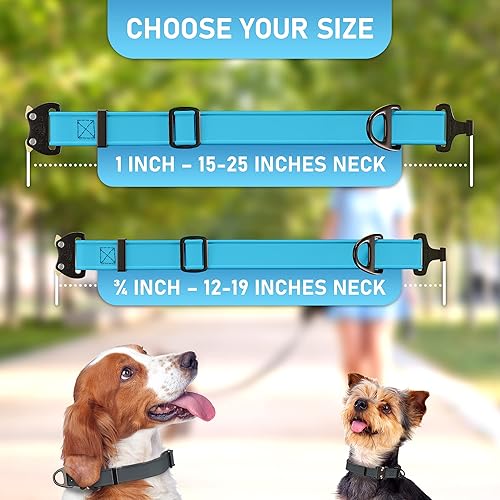 Miniatura 6 de Biothane - Collar de perro con hebilla de cobra, fabricado en Estados Unidos, etiqueta de identificación con código QR incluida, collares de perro