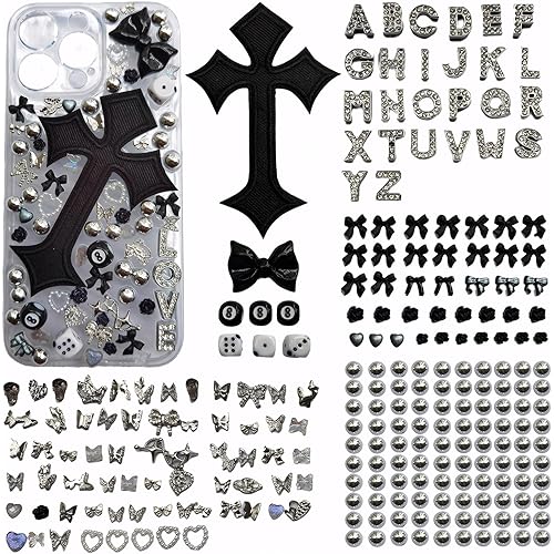 Junk Case Charms ，charms for junk cases, Large Embellishments, Resin Flatbacks, Cute Charms – DIY Phone Case Kit, Dark Cute Style