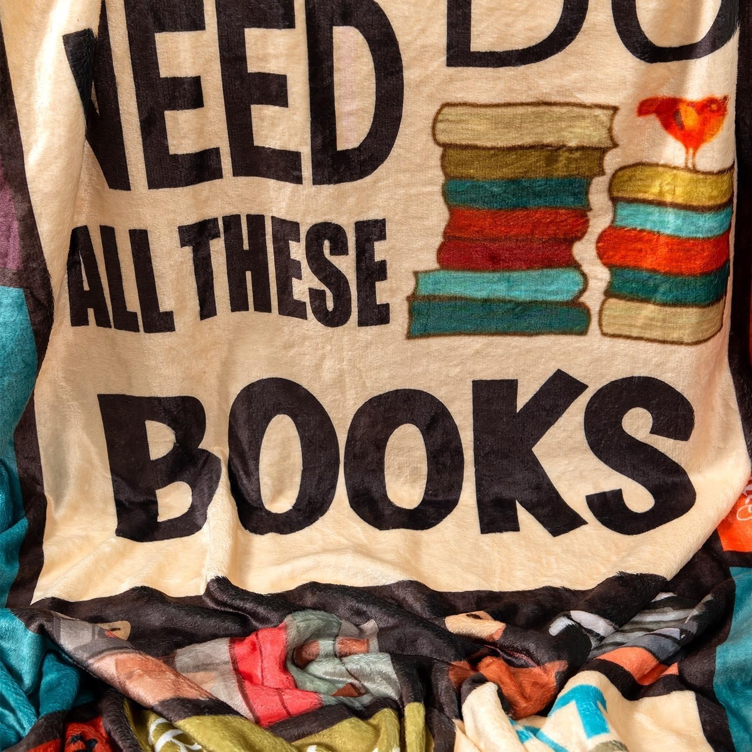 Book Blanket 50“x60”, Gifts for Readers Writers, Presents for Women Men
