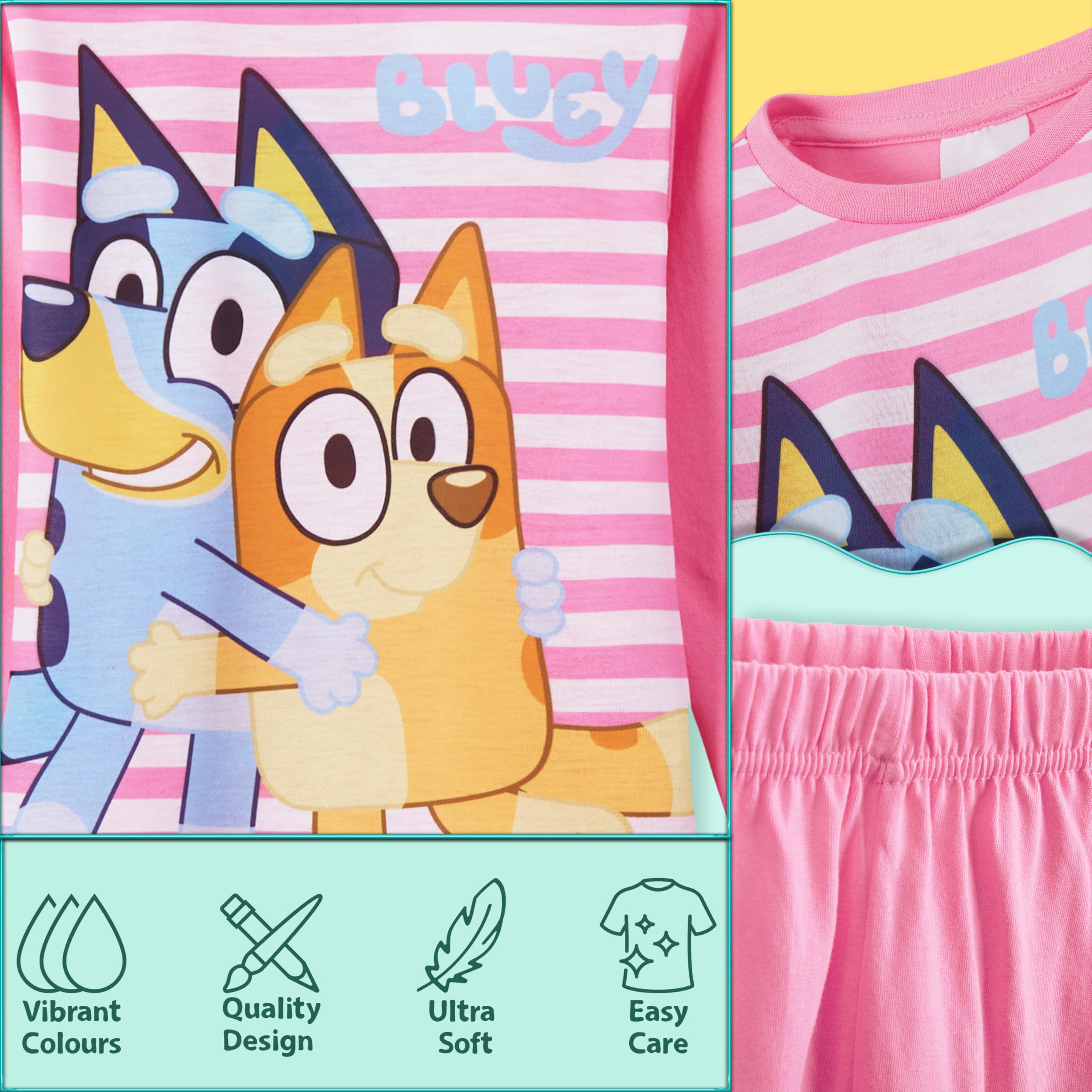 BlueY Lungo Pigiama Bambina, Comodo e Traspirante Abbigliamento da Casa Set