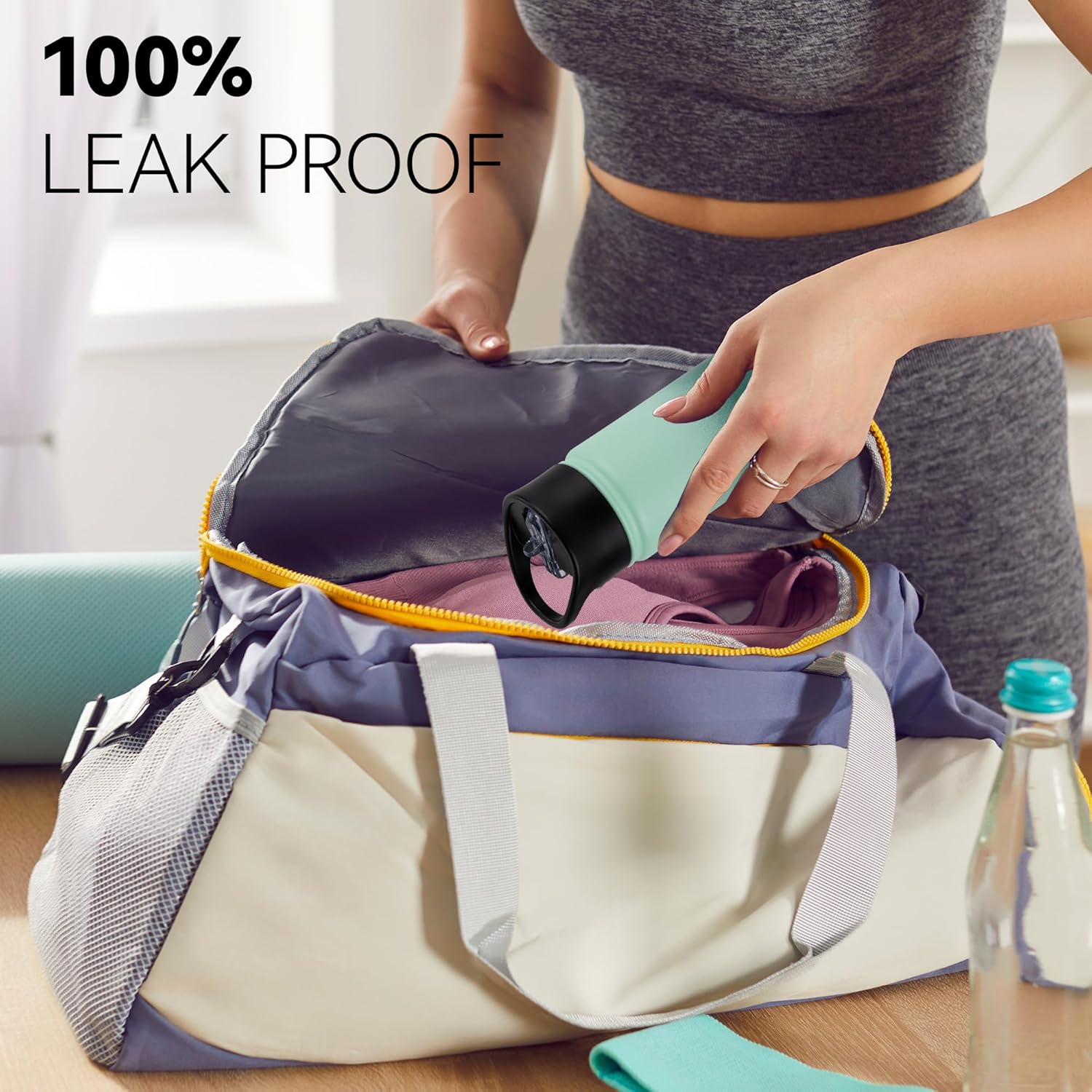 16 oz Insulated Water Bottle for School, Straw & Spout Lid, Keep Cold 24H, Spill Proof, BPA-Free, Double Wall Stainless Steel Kids Water Bottles for Sports, Gym, Travel, Green Gradient - Image 7