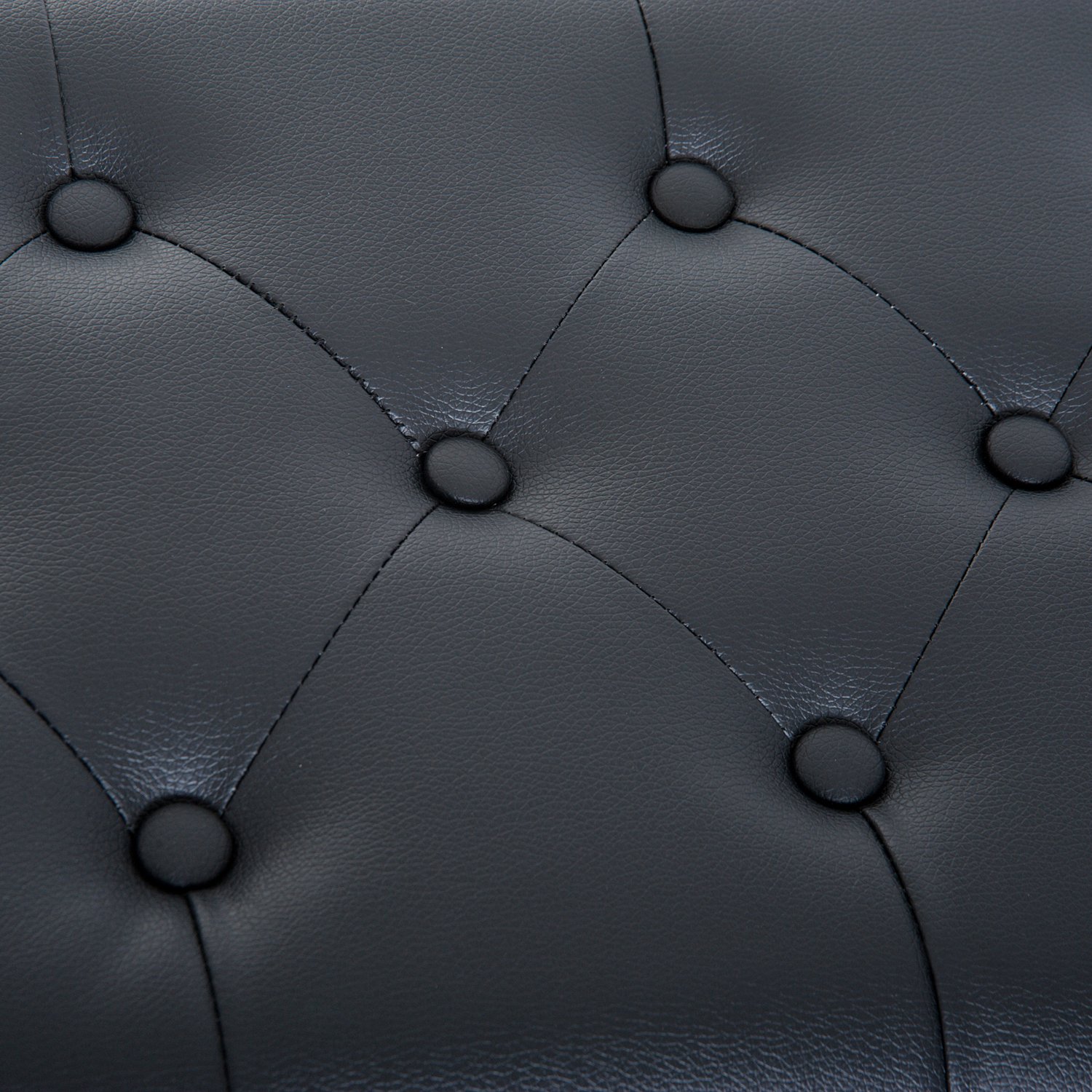 HOMCOM Banc de Piano, Banc de Clavier réglable en Hauteur en Bois Massif, Tabouret Piano avec Compartiment caché, siège rembourré polyuréthane à 10 Boutons, Stable et antidérapant, Charge 200kg, Noir