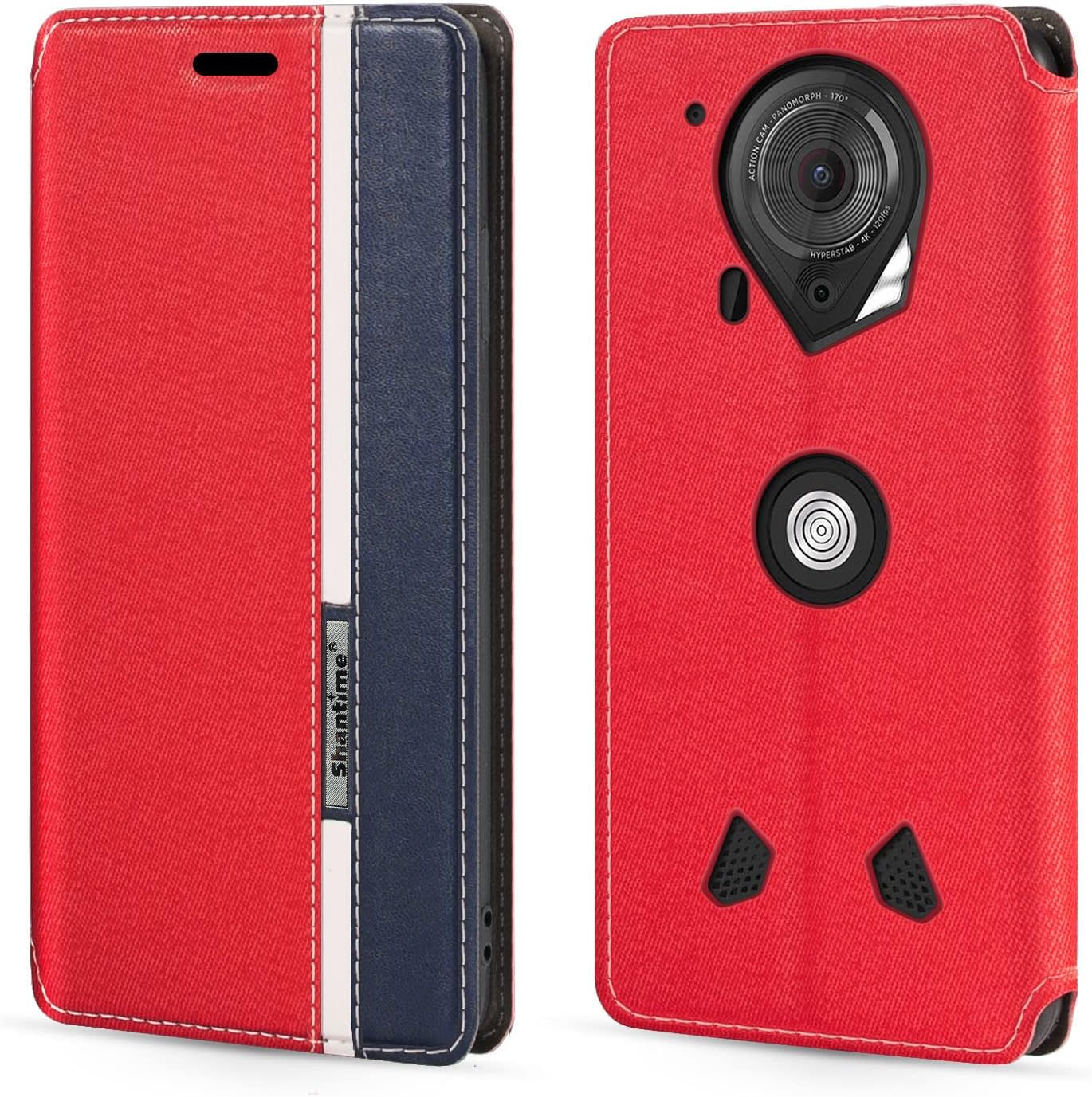 Coque à Rabat En Cuir PU Bicolore Avec Fereture Agnétique Invisible